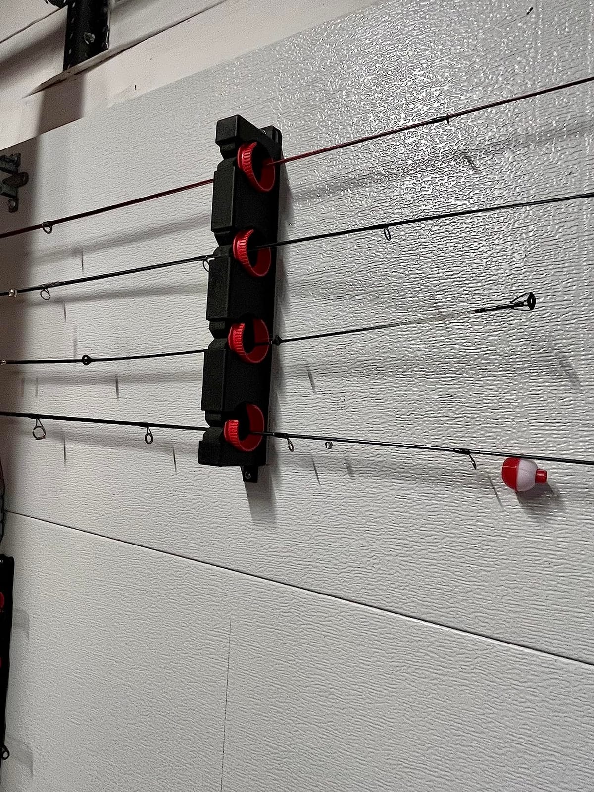 Berkley Twist Lock Fishing Rod Rack, Stores 4 Rods, Black, Soft Foam Grip Pads Protect Rod Finishes, Durable Construction, Easy to Mount with Common Tools customer photo 1