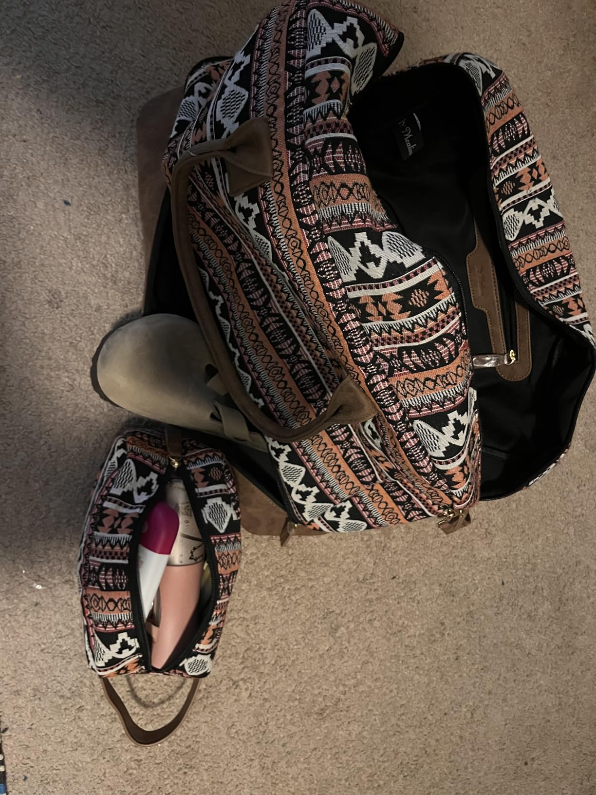 MyMealivos Canvas Weekender Bag Travel Duffel Shoe Compartment Overnight customer photo 1