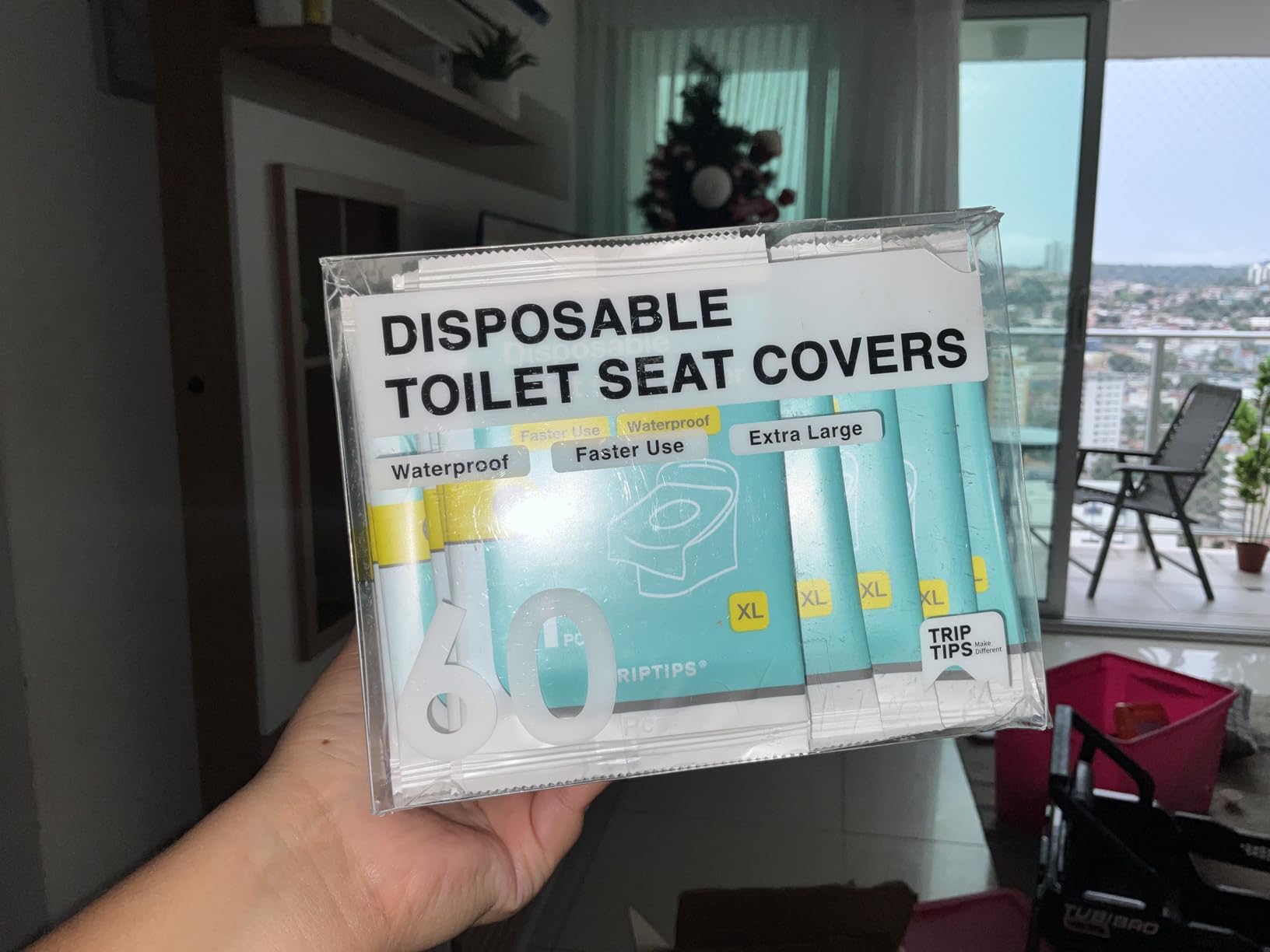 TRIPTIPS Toilet Seat Covers Disposable Travel Pack 60 count - Faster use-Sticker free - Waterproof - XL Disposable Toilet Seat Cover for Adults and Kids, Individually for Public Restroom/Airplane (60pcs) customer photo 1