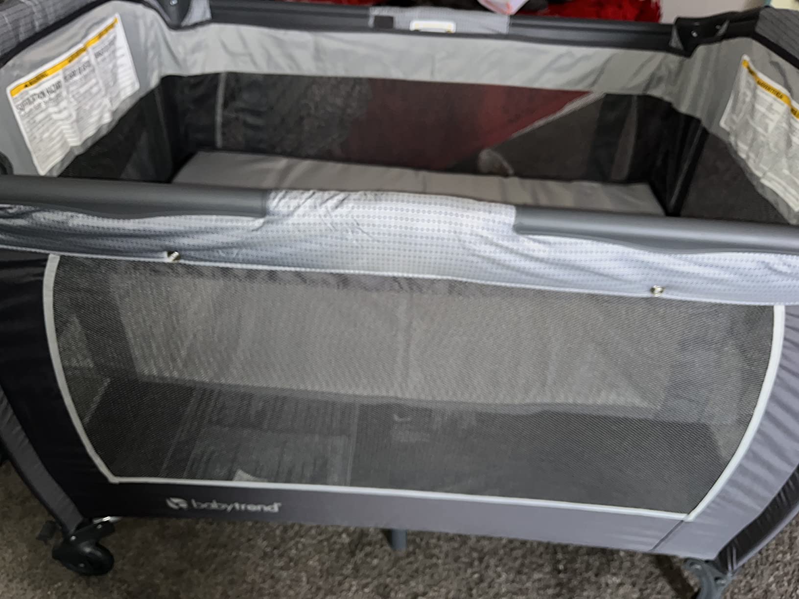 Baby Trend Lil' Snooze Deluxe III Nursery Center Playard for Twins, Cozy Grey customer photo 1