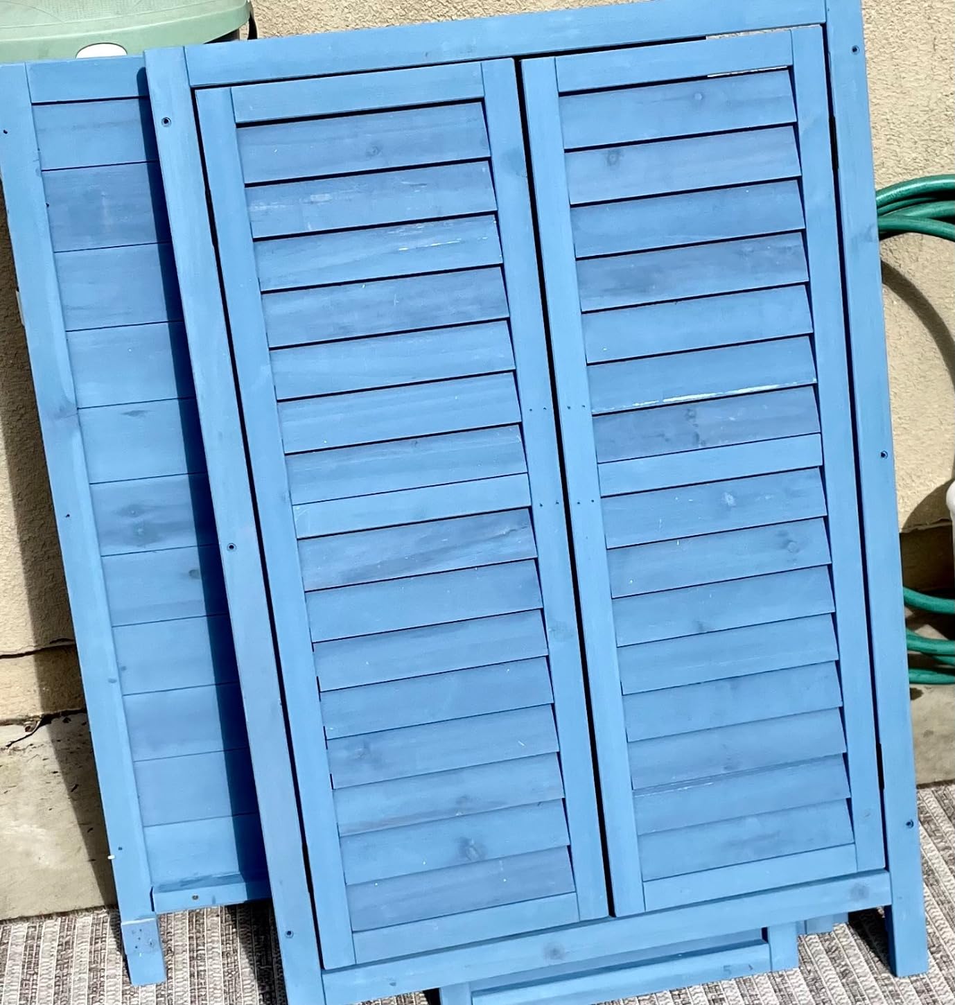 MCombo Small Outdoor Storage Cabinet, Wood Shed with Shelf 0985 (Yellow) customer photo 2