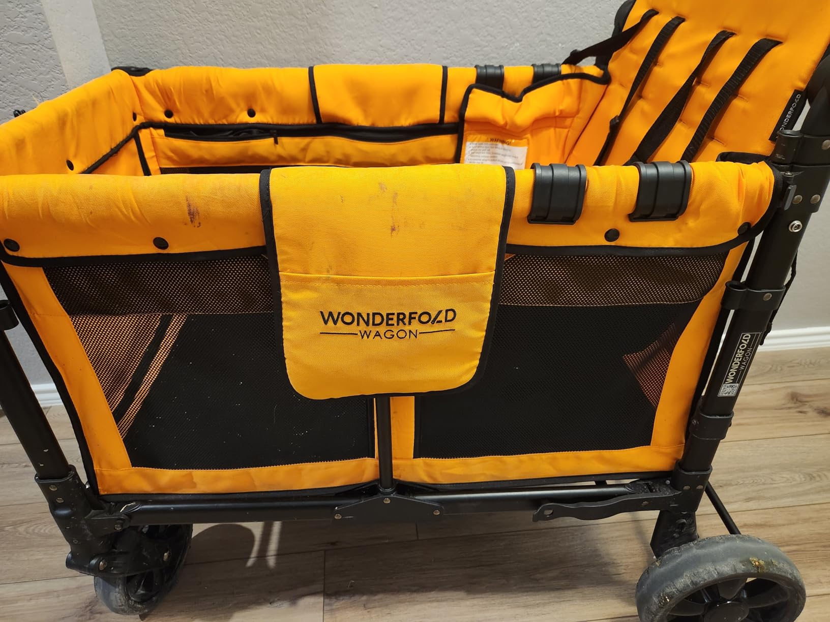 WonderFold W4 Elite Stroller Wagon, Steel Frame, 4 Seater, Jet Black | Foldable Wagon with an Adjustable Canopy & Push Handle, All-Terrain Wheels & 5-Point Harnesses for Babies, Toddlers & Kids customer photo 2