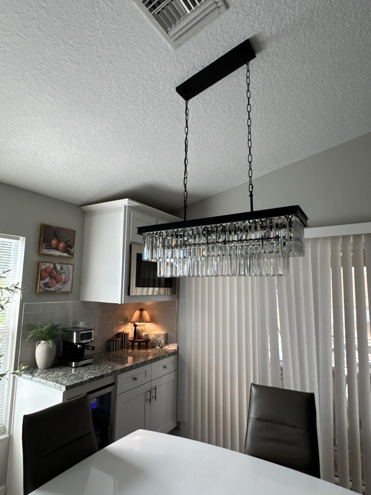 Weesalife Black Crystal Chandeliers for Dining Room,11-Lights L33.5 Inch customer photo 2