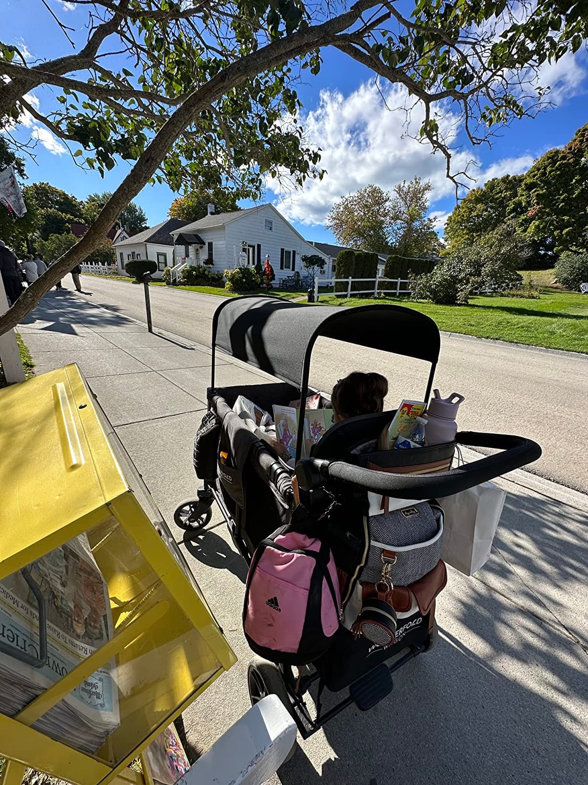 WonderFold W2 Elite Stroller Wagon, Steel Frame, 2 Seater, Gray | Foldable Wagon with an Adjustable Canopy & Push Handle, All-Terrain Wheels & 5-Point Harnesses for Babies, Toddlers & Kids customer photo 1