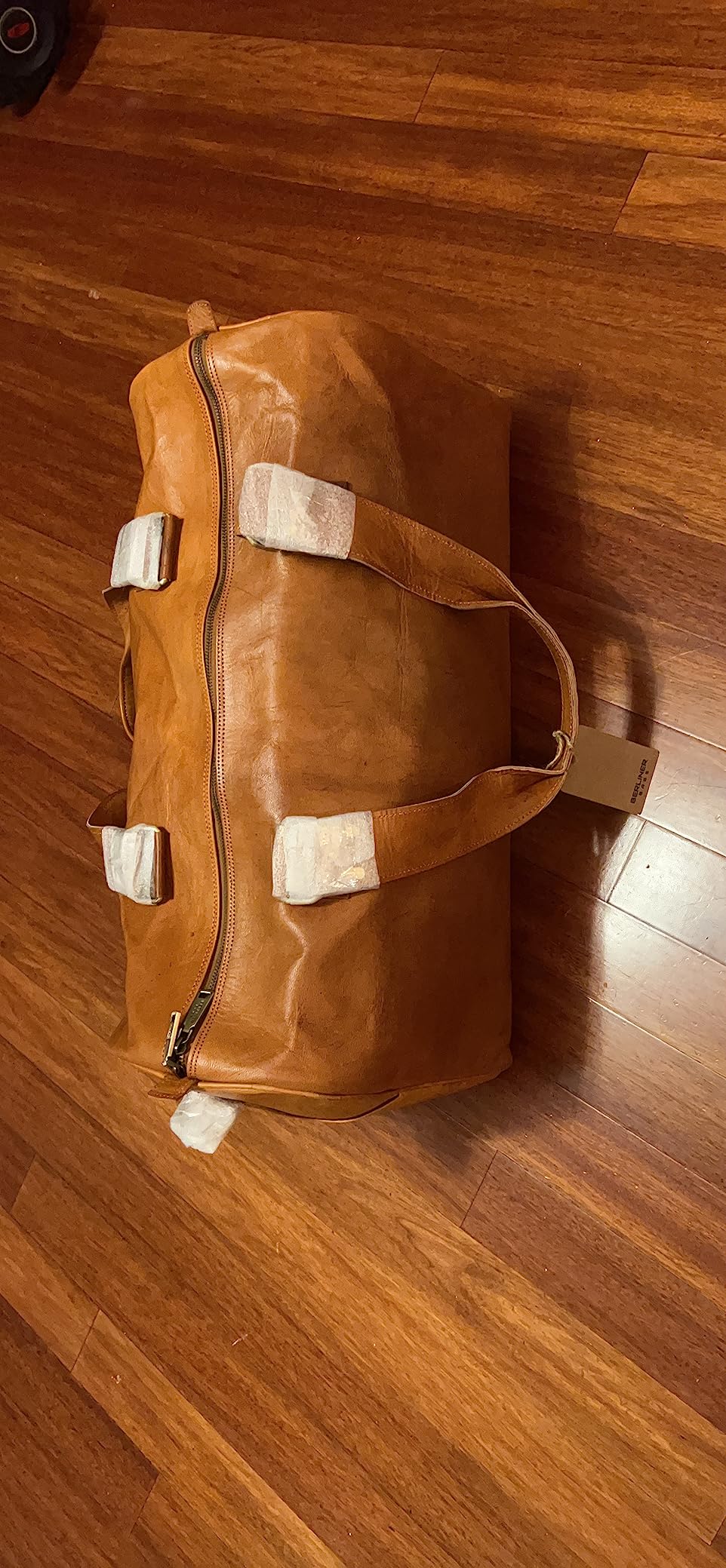 Berliner Bags Vintage Full Grain Leather Duffle Bags For Men Olso, Brown customer photo 1