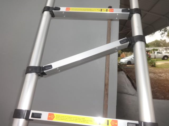 Telescoping Extension Ladder 14.5 FT, Folding Telescopic Aluminum Ladders, Lightweight Collapsible Ladder Step for RV Roof Attic Home, 330 LB Capacity (14.5 FT) customer photo 1