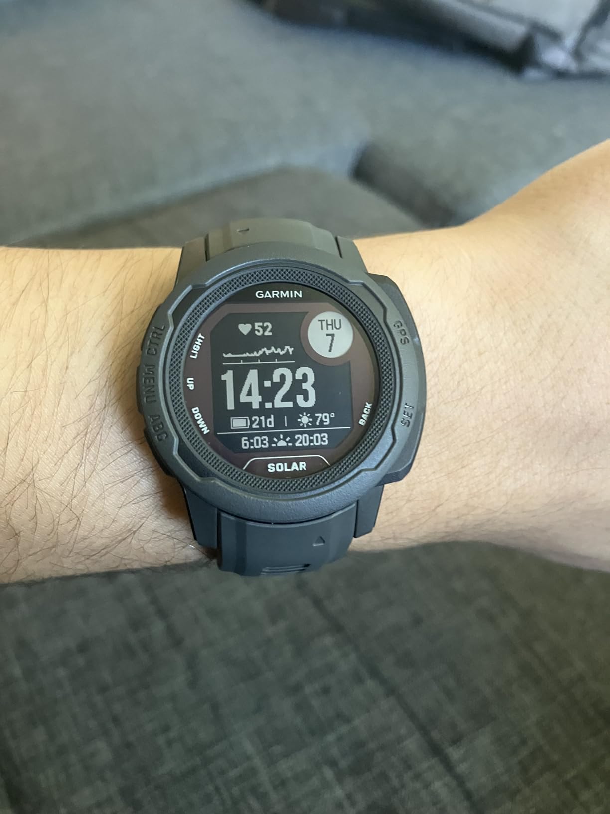 Garmin Instinct 2S Solar, Smaller-Sized Rugged Outdoor Watch with GPS, with Solar Charging Capabilities, Built for All Elements, Multi-GNSS Support, Tracback Routing and More, Graphite customer photo 2