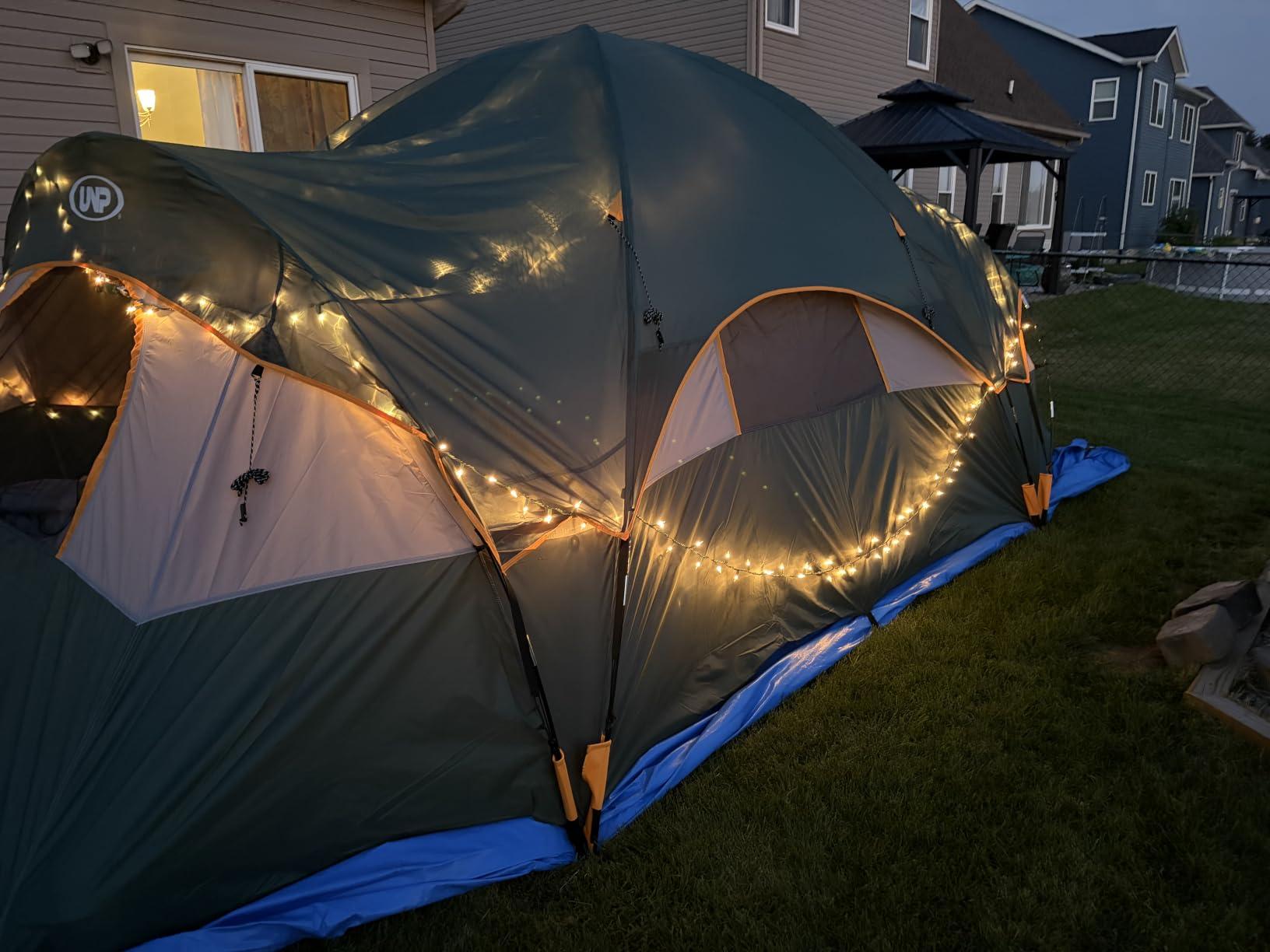 UNP 10 Person Tents for Camping Family Outdoor Camping Tent | 2 Rooms with Rainfly, Waterproof 5 Large Mesh Windows Size 18ft x 9ft x78in customer photo 1