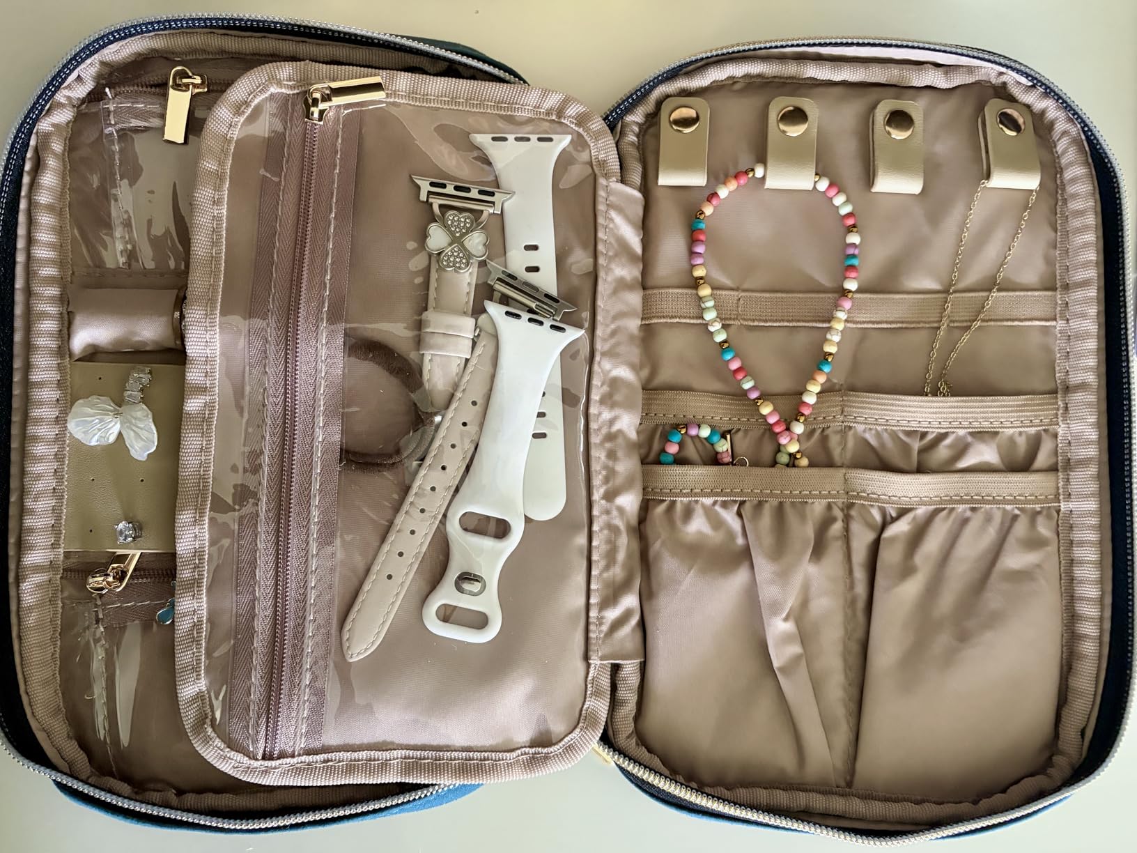 NISHEL Travel Jewelry Case Organizer, Tangle-Free Necklace Storage Bag customer photo 1