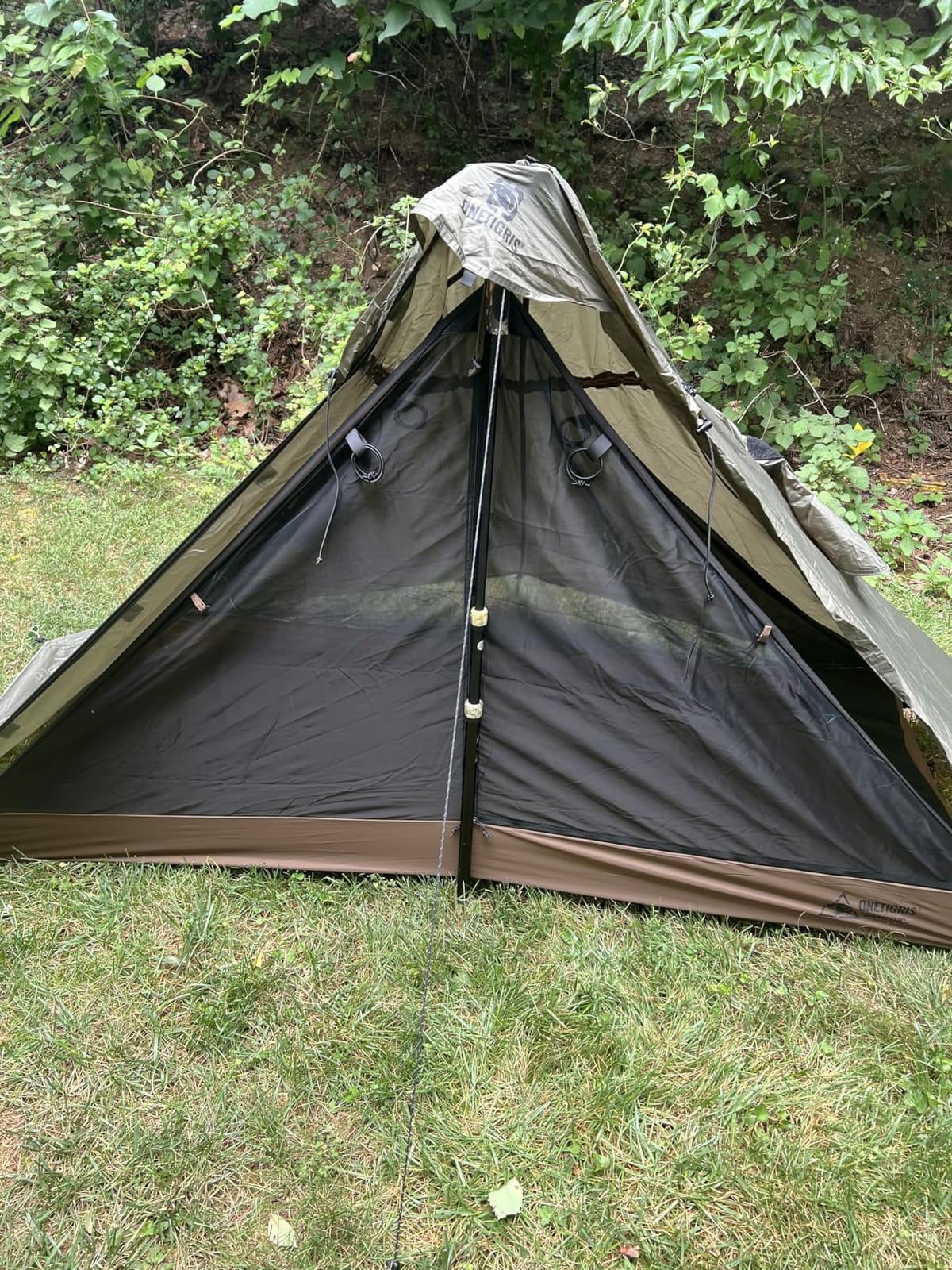 OneTigris Mesh Teepee Tent, Half Tipi Tent 1 Person, Weighs only 1.5 lbs | Ultralight Bivy Tent with 3000mm Waterproof Bathtub Floor for Outdoor Camping Bushcraft Hiking Backpacking Tarp Hot Tent customer photo 2