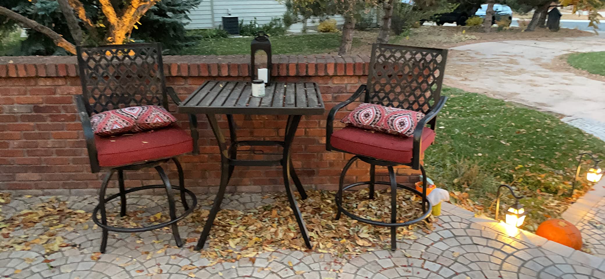 Sophia & William 5-Piece Bar Height Patio Table and Chairs, Red customer photo 1