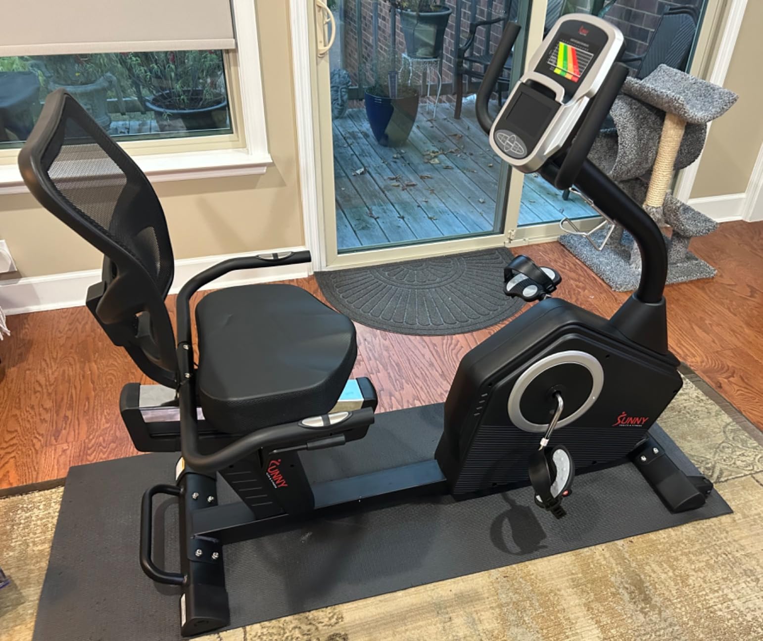 Sunny Health & Fitness Smart Recumbent Bike for Indoor Low Impact Cardio customer photo 2