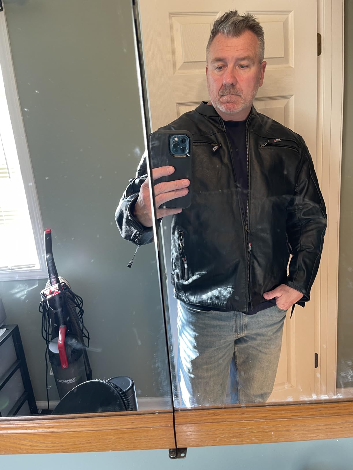 REVOLT Men's Motorcycle Jacket Natural Buffalo Leather CE Armor Brown XL customer photo 1