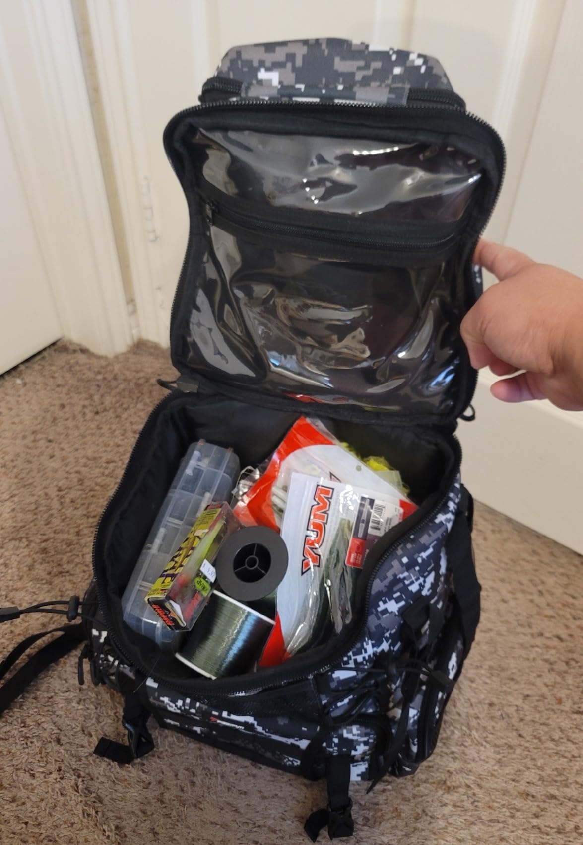 Piscifun Fishing Tackle Backpack, 42L Rod & Box Carrier, Waterproof customer photo 2