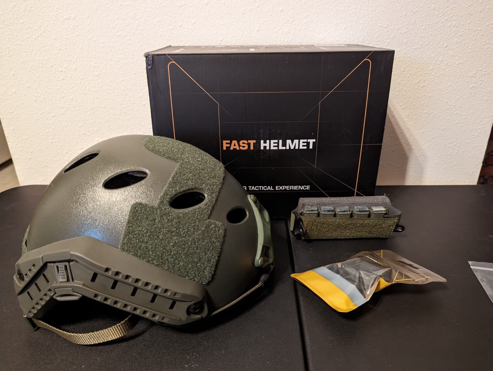 ACTIONUNION Airsoft Helmet Pro with Counterweight and Cover - PJ type, adjustable dial, EPP pads, vented shell, side rails, NVG mount base customer photo 1