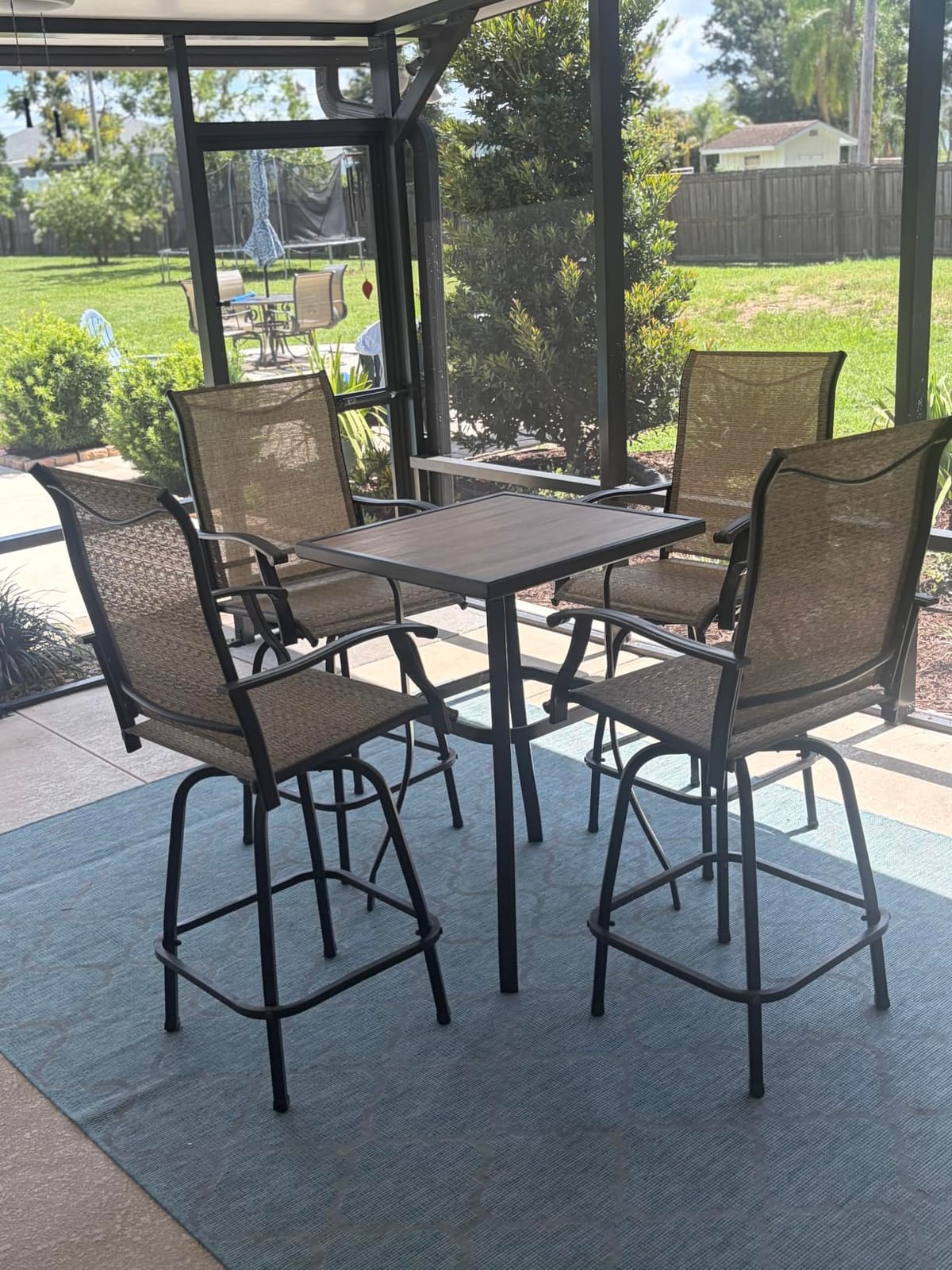 PHI VILLA Outdoor Patio Bar Set of 4,High Top Furniture Set customer photo 1