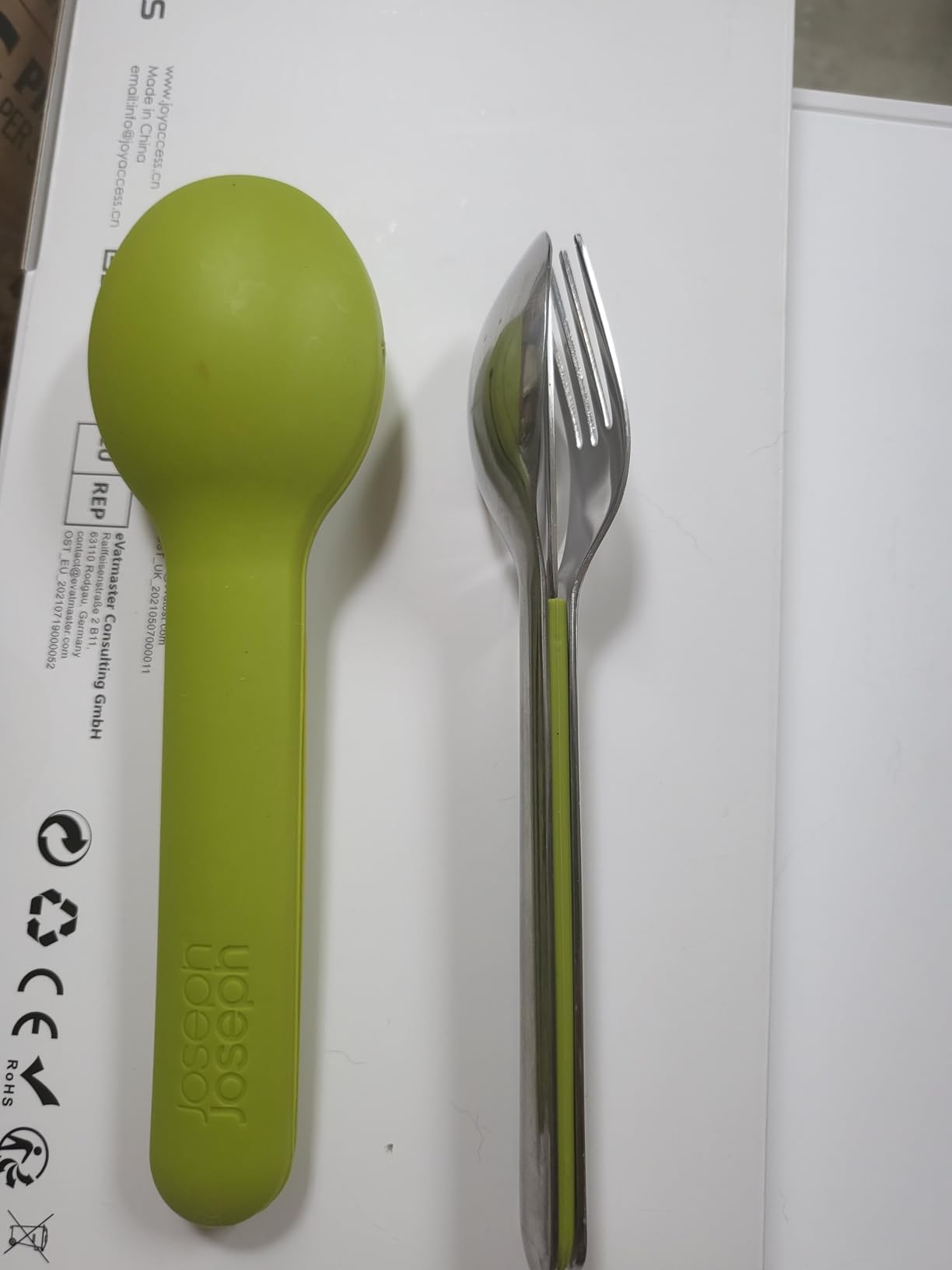 Joseph Joseph GoEat™ Stainless-steel Travel Cutlery utensil Set - Knife, Fork & Spoon, Green customer photo 1