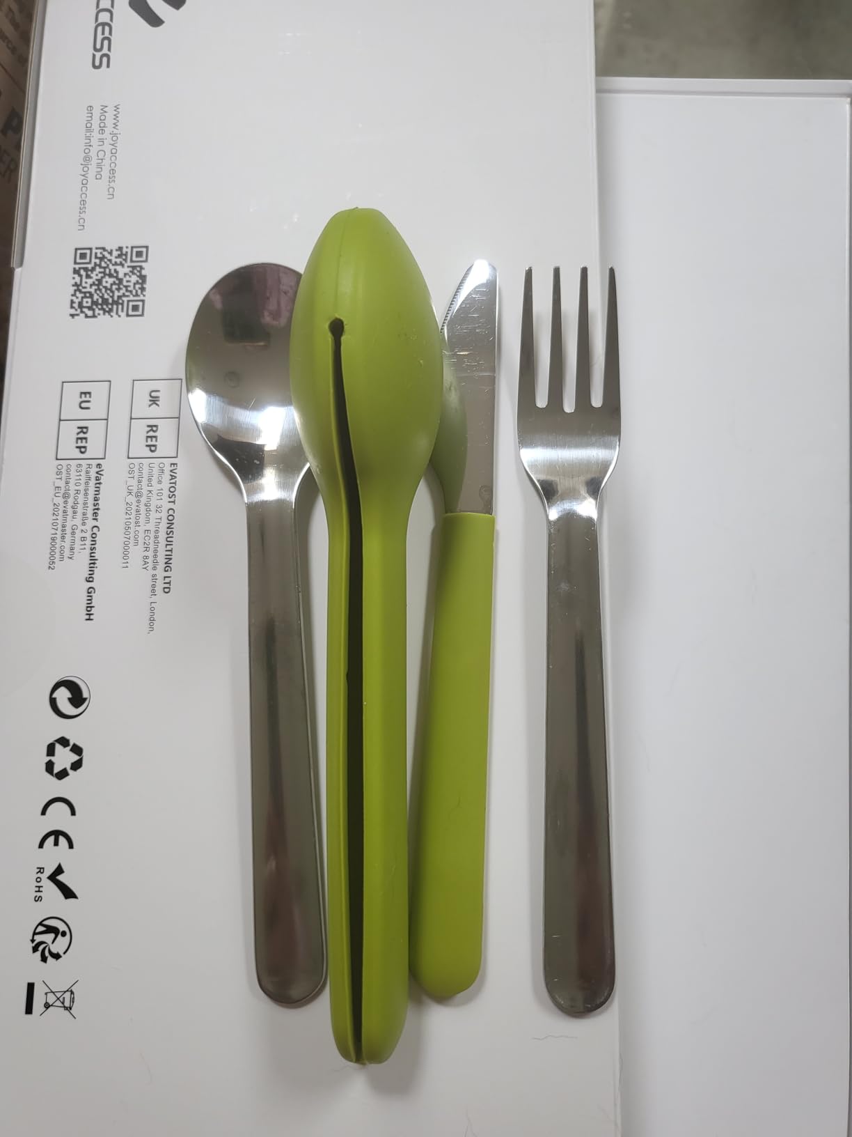Joseph Joseph GoEat™ Stainless-steel Travel Cutlery utensil Set - Knife, Fork & Spoon, Green customer photo 2