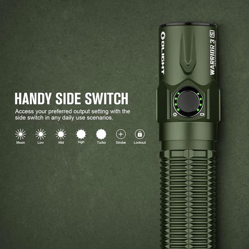 OLIGHT Warrior 3S Rechargeable Tactical Flashlight Bright Light Black | 2300 Lumens, Compact Dual Switches LED Light, Proximity Sensor, Powered by Customized Battery, Emergency, Outdoor, Searching customer photo 1