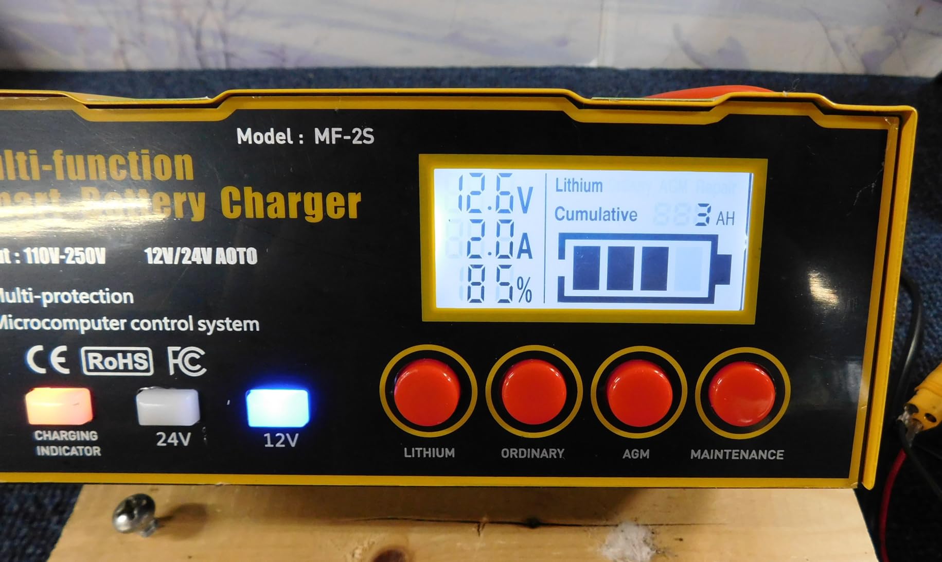 12-Amp Smart Battery Charger,Lithium,Lead-Acid(AGM/Gel/SLA) Pulse Repair Car Battery Charger,Trickle Charger,Maintainer/Deep Cycle Charger,12V/10A | 24V/7.5A for Automotive,Boat,Motorcycle,Lawn Mower customer photo 2