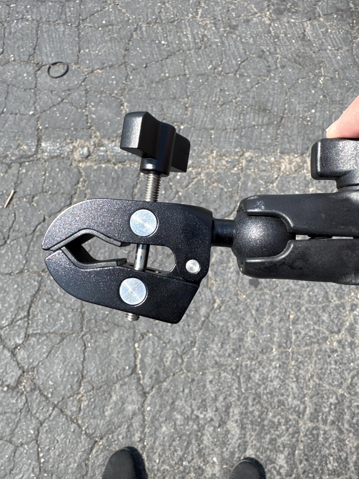 1'' Ball Clamp Mount Base with Aluminum Alloy Tough-Claw | Fit Handlebar Rail 0.5
