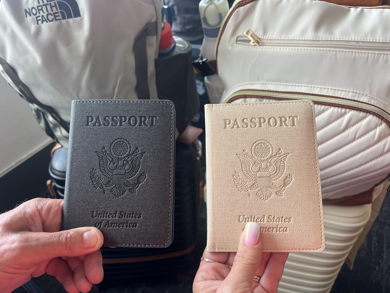 2 Pack Passport Cover With Card Slots RFID Blocking - White & Black customer photo 2