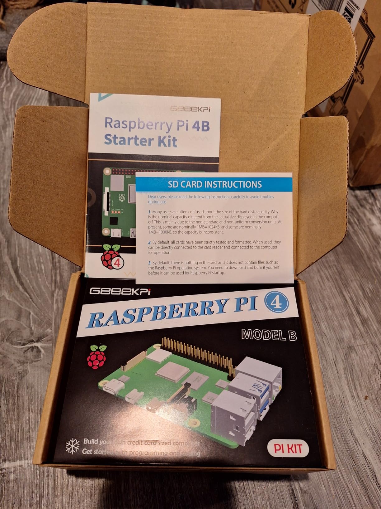 GeeekPi Starter Kit for Raspberry Pi 4 4GB, with Pi 4, Case, 64GB Card, Card Reader, Cables and 18W USB C Power Supply customer photo 2