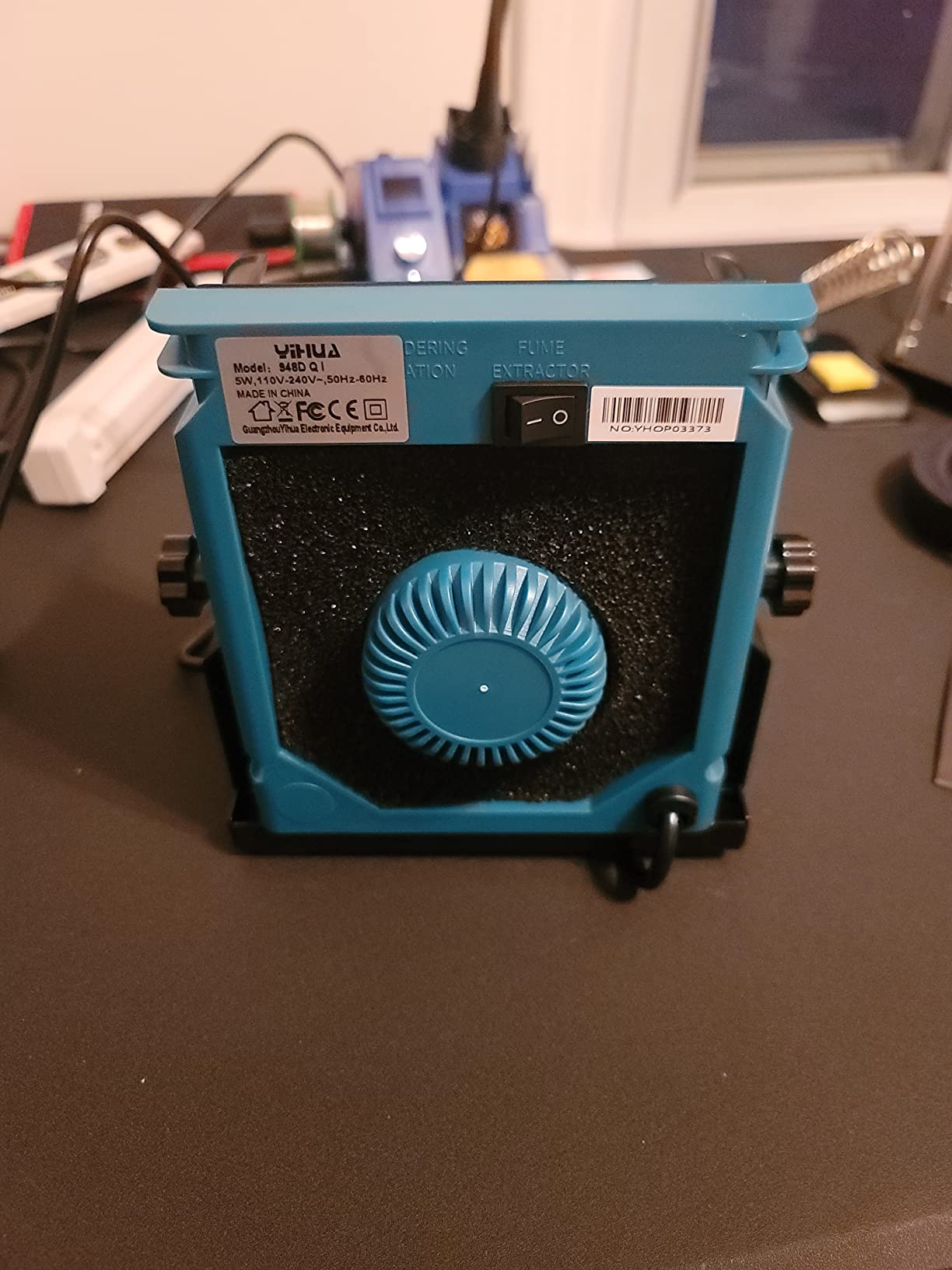 YIHUA 948DQ-I Solder Fume Extractor Fan Solder Smoke Absorber Remover Tiltable Angle with 8 Extra Fan Filters for Soldering Wood Burning and more customer photo 2