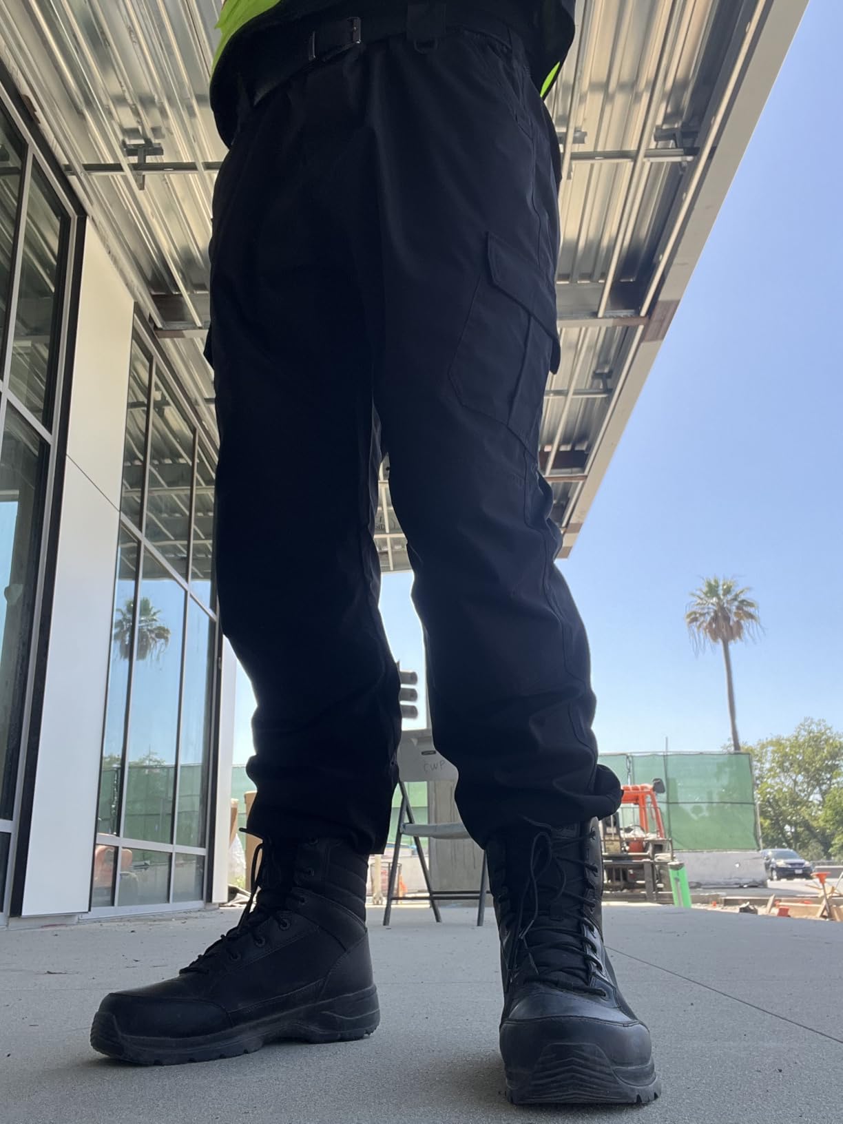 Men's Lightweight Ripstop Tactical Cargo Pants, Water Resistant Hiking Work Pants Relaxed Fit Black customer photo 1
