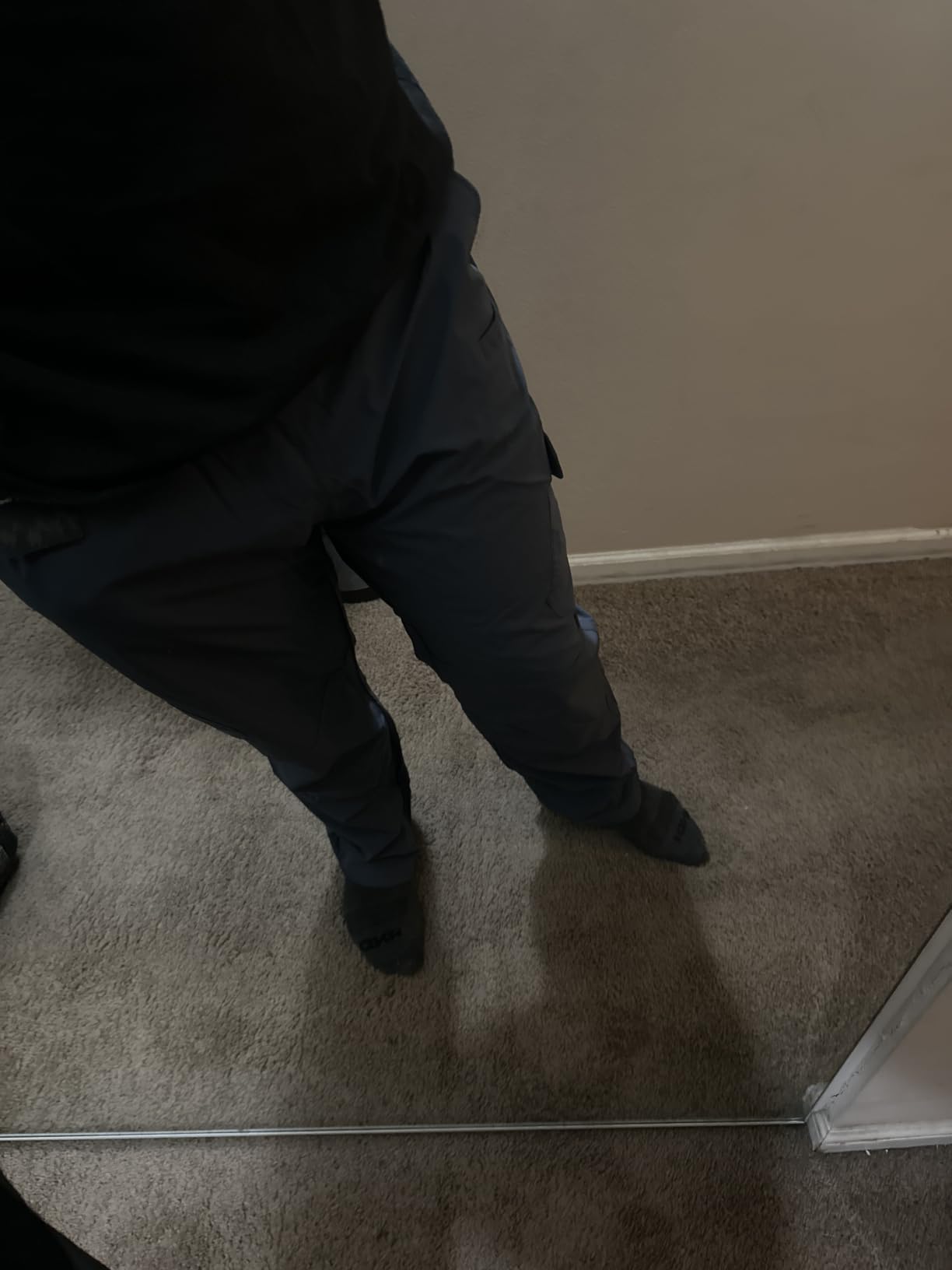Men's Lightweight Ripstop Tactical Cargo Pants, Water Resistant Hiking Work Pants Relaxed Fit Black customer photo 2