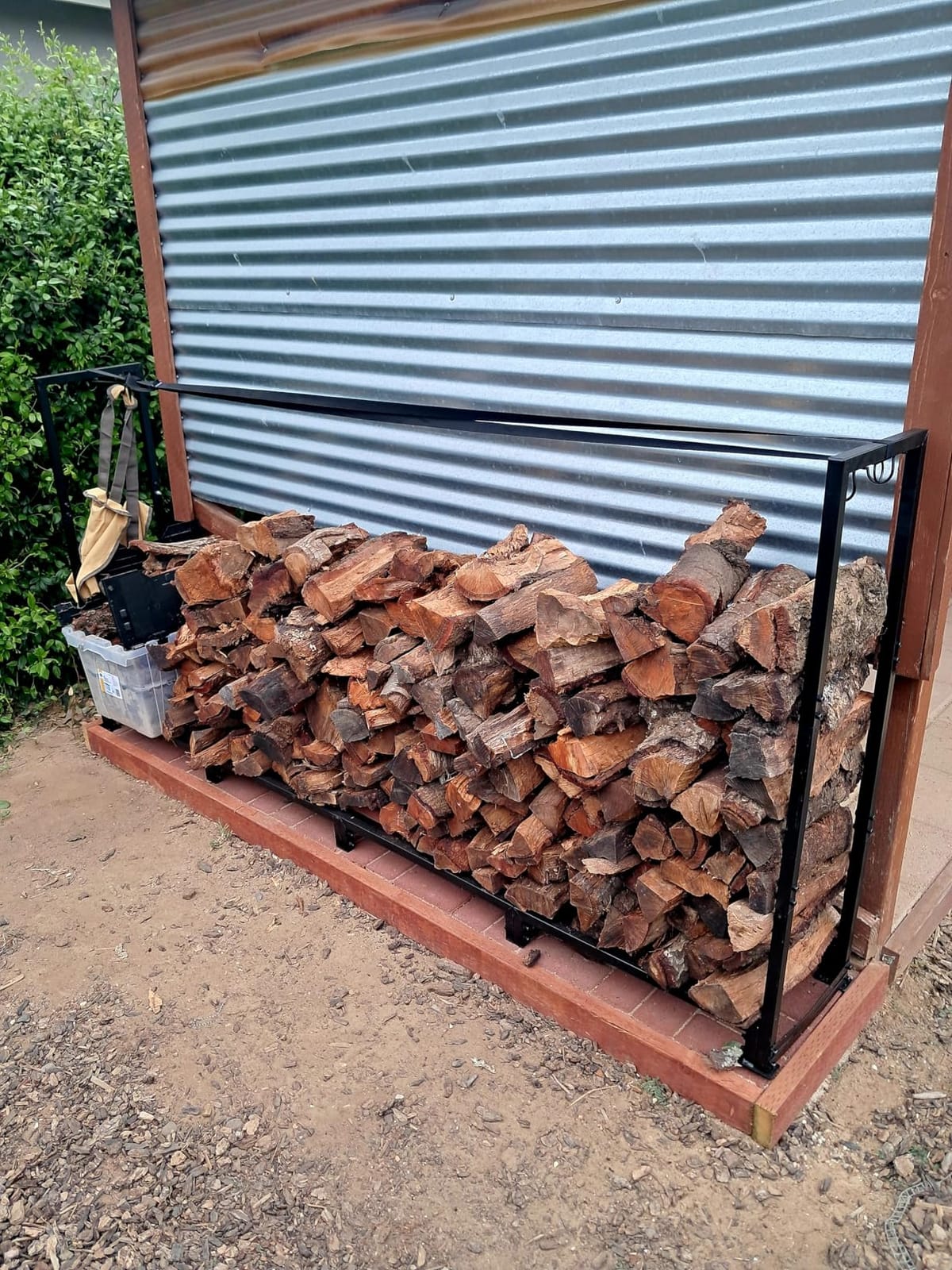 nalone 8FT Outdoor Firewood Rack with Cover&Carry Bag Heavy Duty Square Strong Stand Rack with Waterproof Cover for Fireplace Fire Pits Wood Pile Storage Holder Lumber Rack customer photo 1
