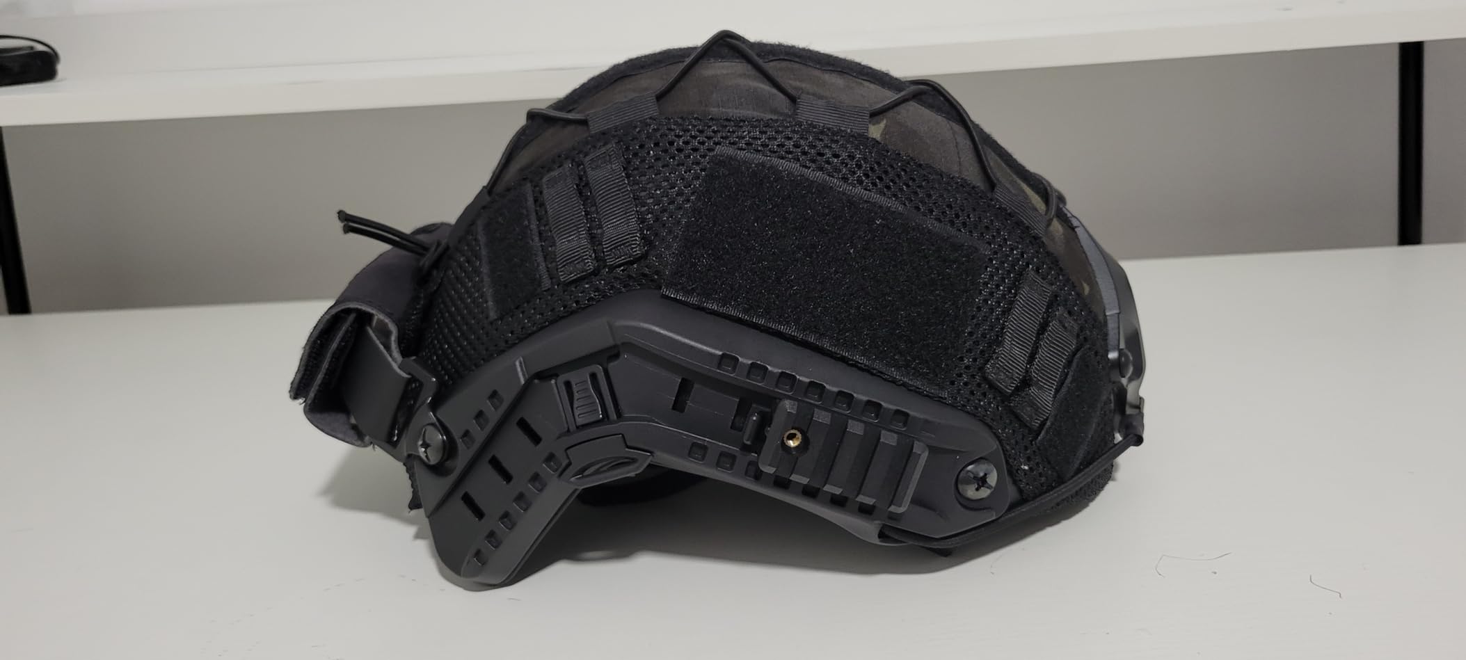 ACTIONUNION Tactical Airsoft Helmet with Cover for Paintball - PJ type, lightweight, vented ABS shell, side rails and front NVG mount base customer photo 1