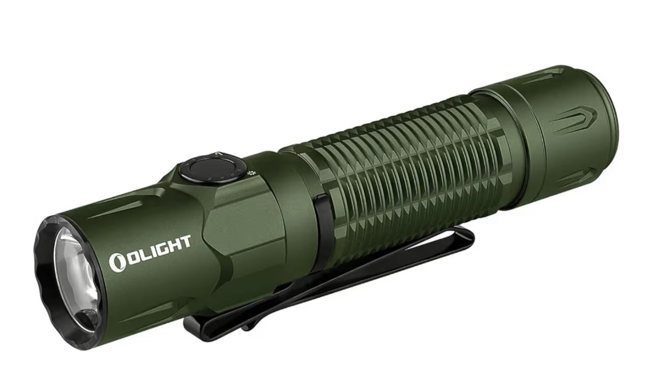OLIGHT Warrior 3S Rechargeable Tactical Flashlight Bright Light OD Green | 2300 Lumens, Compact Dual Switches LED Light, Proximity Sensor, Powered by Customized Battery, Emergency, Outdoor, Searching customer photo 1