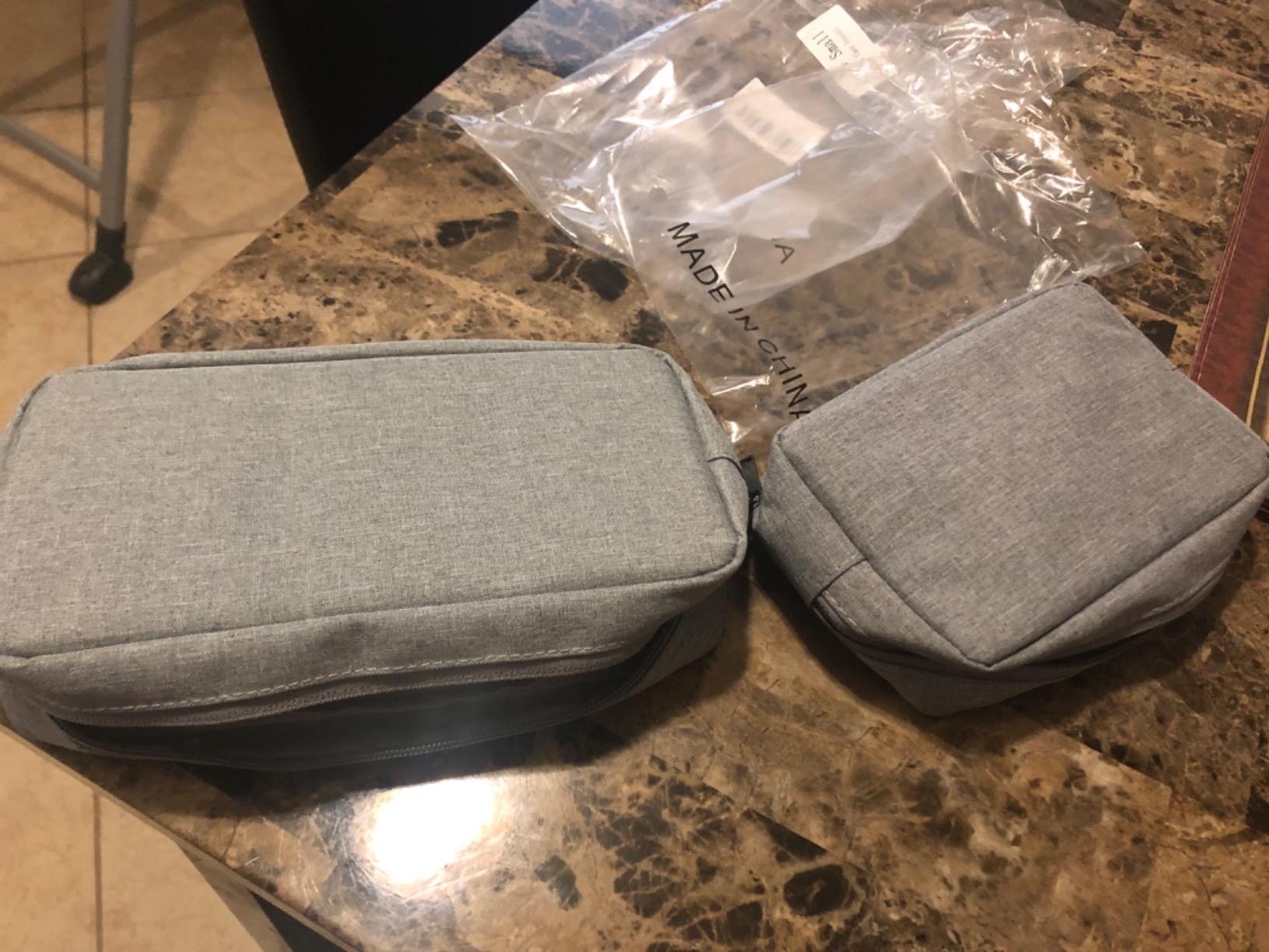 Universal Electronics Accessories Bag Pouch, 2-Pack Portable Soft Carrying Case Bag Wire Cable Organizer for Hard Drive, Power Adapter, Laptop Mouse, Cosmetics Kit, Cell Phone, Small+Big-Purple customer photo 2