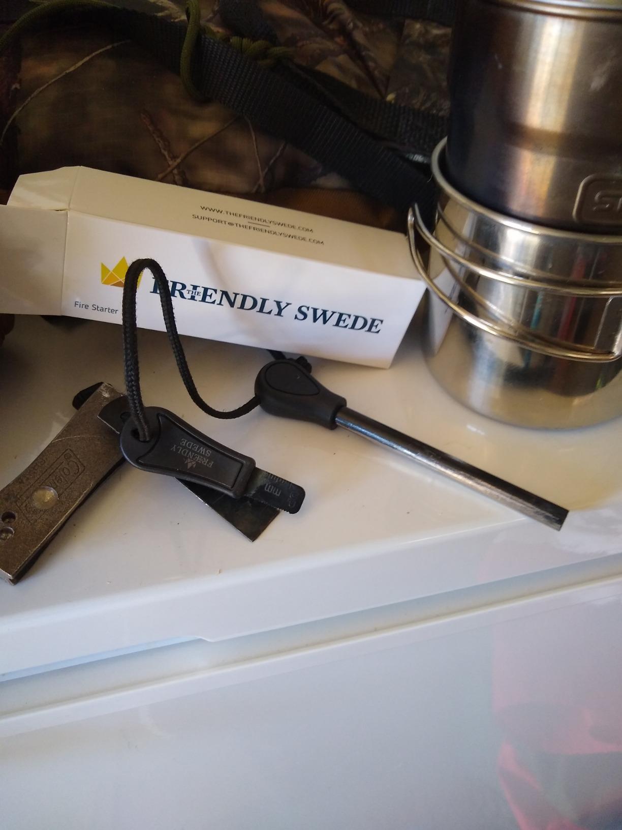 The Friendly Swede Ferro Rod Fire Starter, 15,000+ Strike Flint and Steel customer photo 1