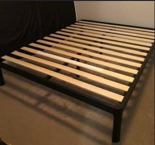 MAF 14 Inch Twin Platform Bed Frame with Wooden Slats and Round Corner Legs | 3500 Lbs Heavy Duty Metal Support, Anti-Collision, Under-bed Storage, No Box Spring Needed, Easy Assembly, No side legs customer photo 1