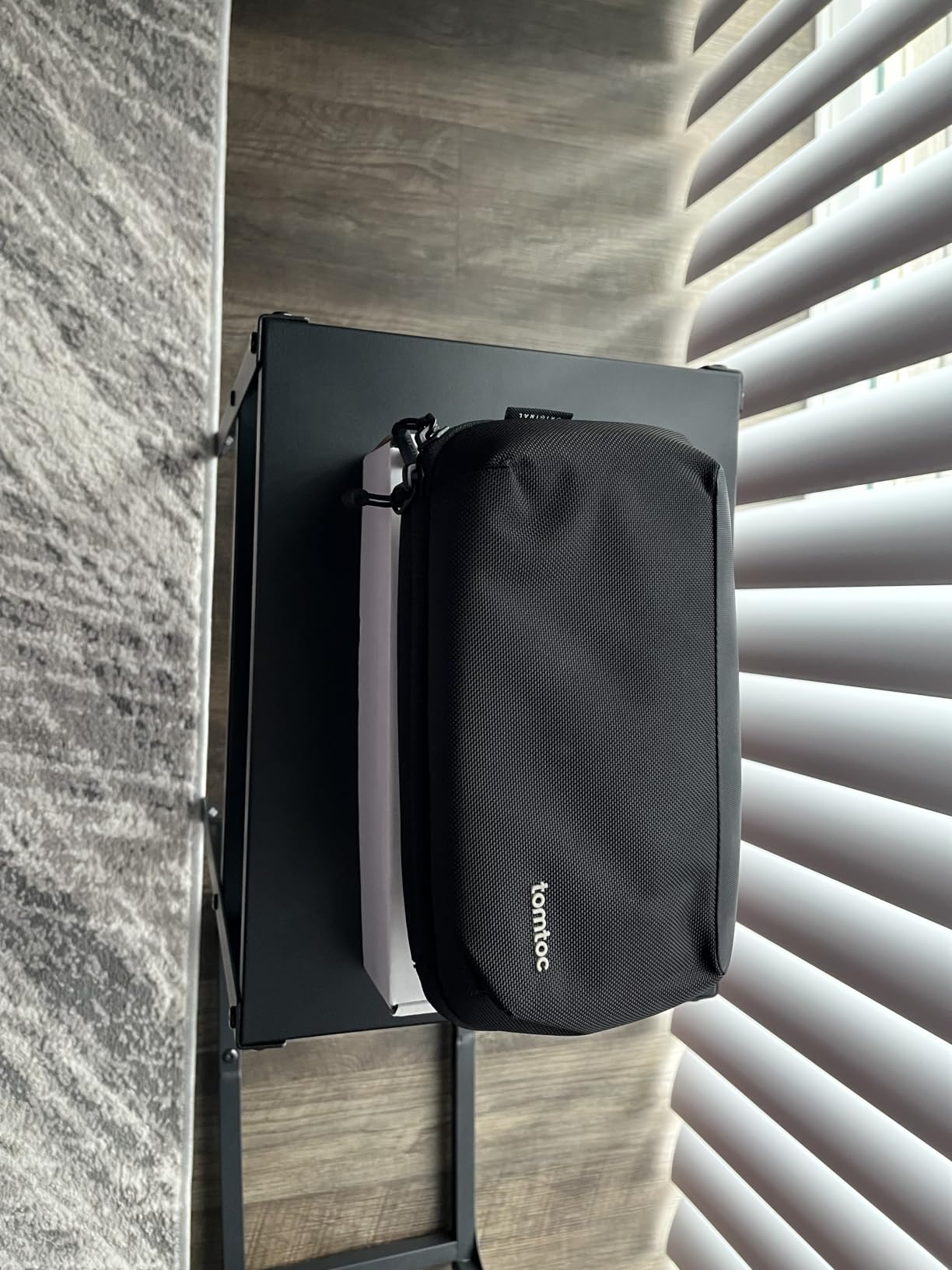 tomtoc Electronic Organizer Accessory Pouch for MacBook Charger, Cables, Power Bank, Hard Drive, Cords, Water-resistant Storage Bag with Removable Card Slots for USB Adapter, Memory Card, Black customer photo 1