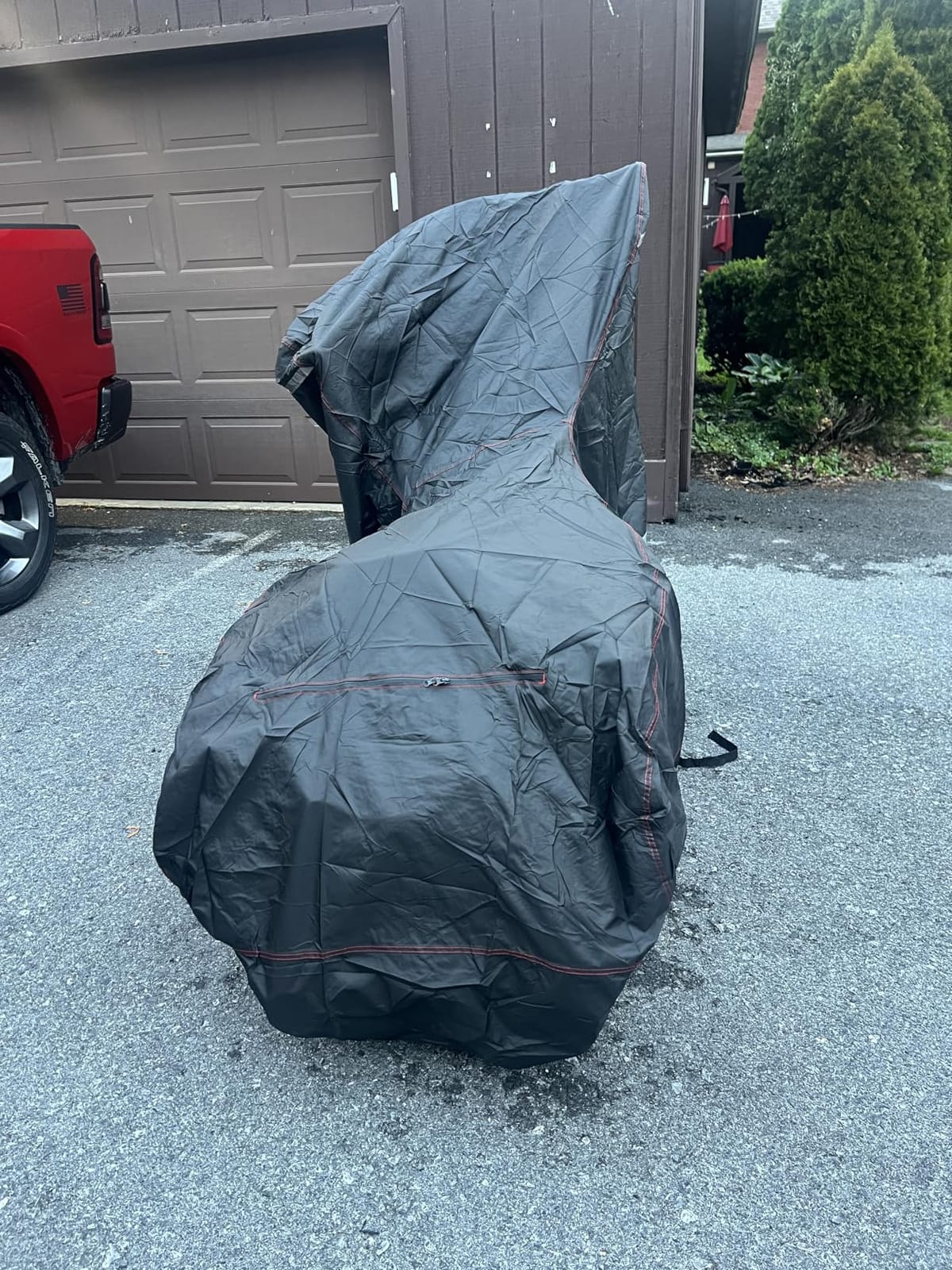 Motorcycle Cover 600D Waterproof for Touring Models Harley Davidson Road King,Road Glide,Street Glide, Electra Glide,Low Rider-ST Indoor & Outdoor Storage Gray customer photo 2