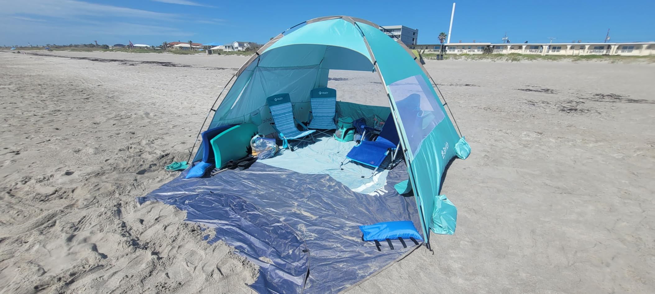 Gorich Beach Tent Sun Shelter for 3/4/6/8/10 Person with UPF 50+ UV Protection, Lightweight & Easy Setup Beach Shade Canopy, Portable Beach Shade Tent Beach Cabana customer photo 1