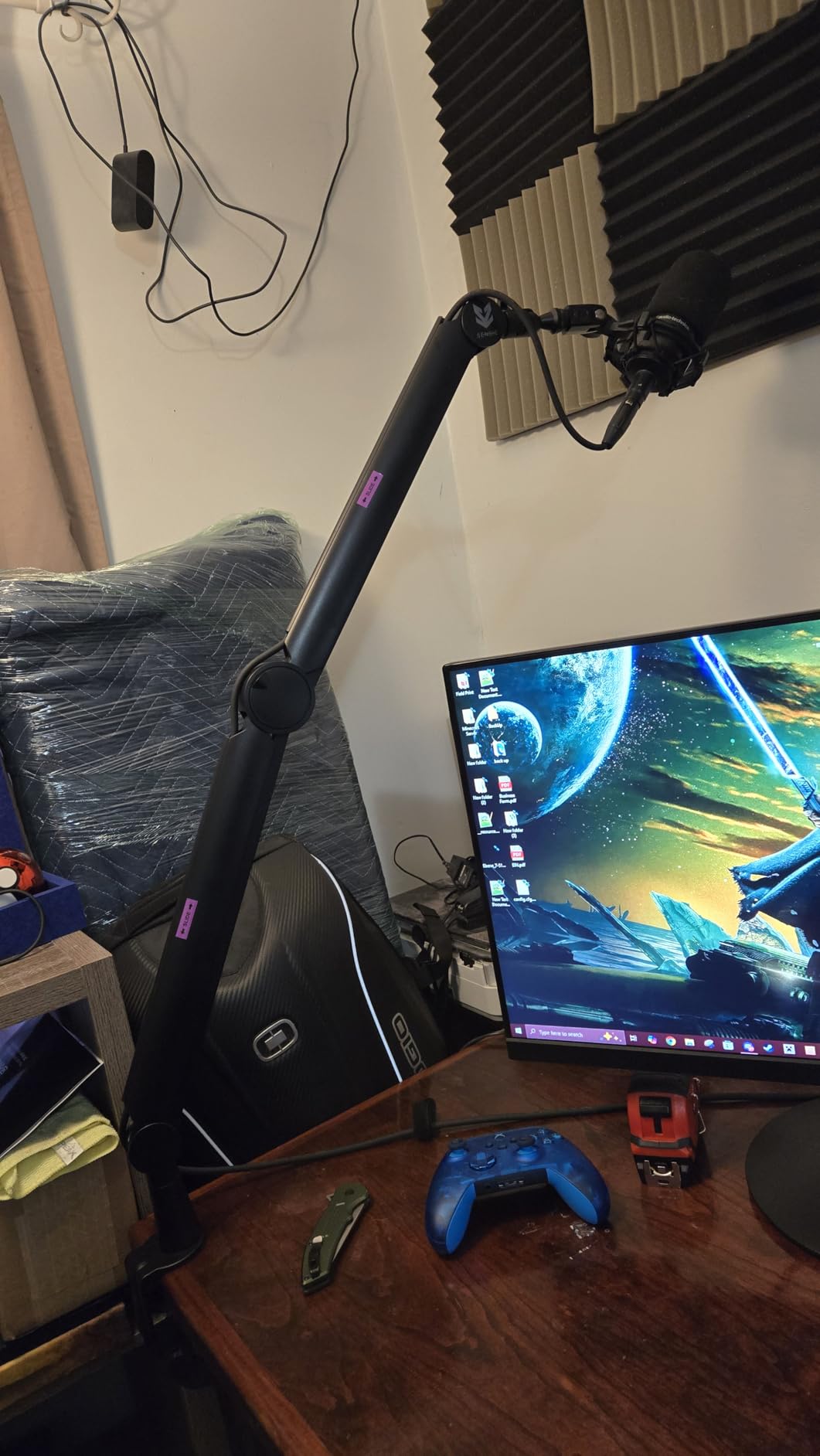 Sensic SA-30 Microphone Boom Arm, 360° Rotatable Mic Stand with 6 inch riser, Microphone Holder with 1/4