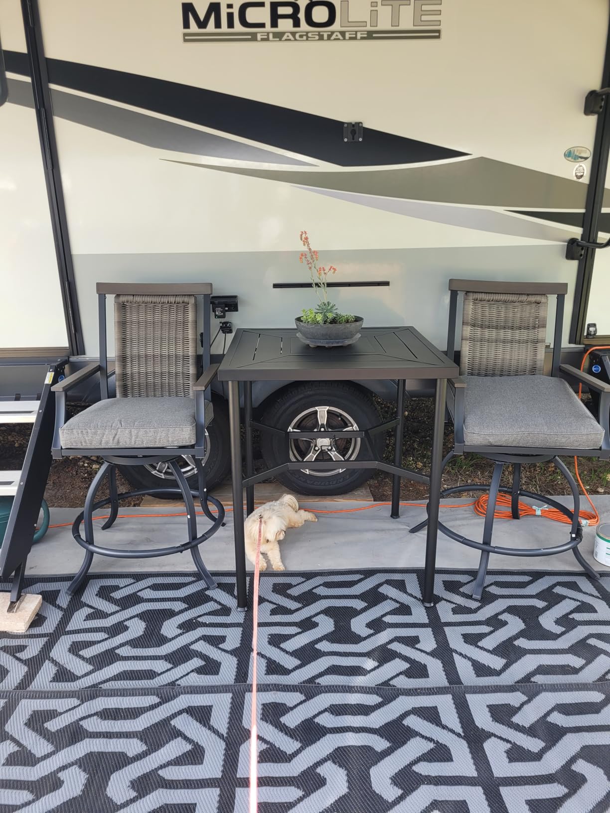 PHI VILLA 5-Piece Outdoor Patio Bar Set,Counter Height Table and Chairs customer photo 1