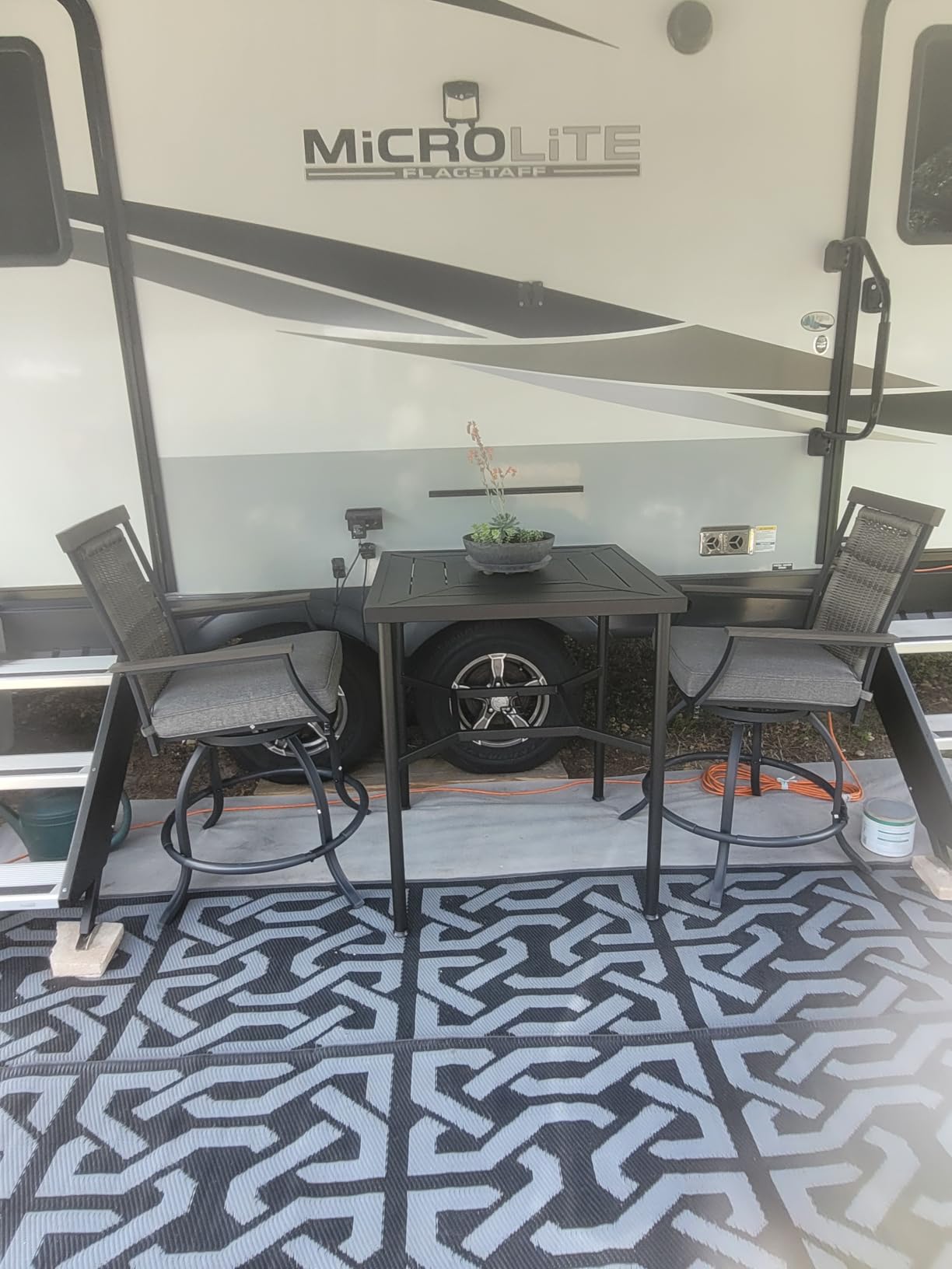 PHI VILLA 5-Piece Outdoor Patio Bar Set,Counter Height Table and Chairs customer photo 2