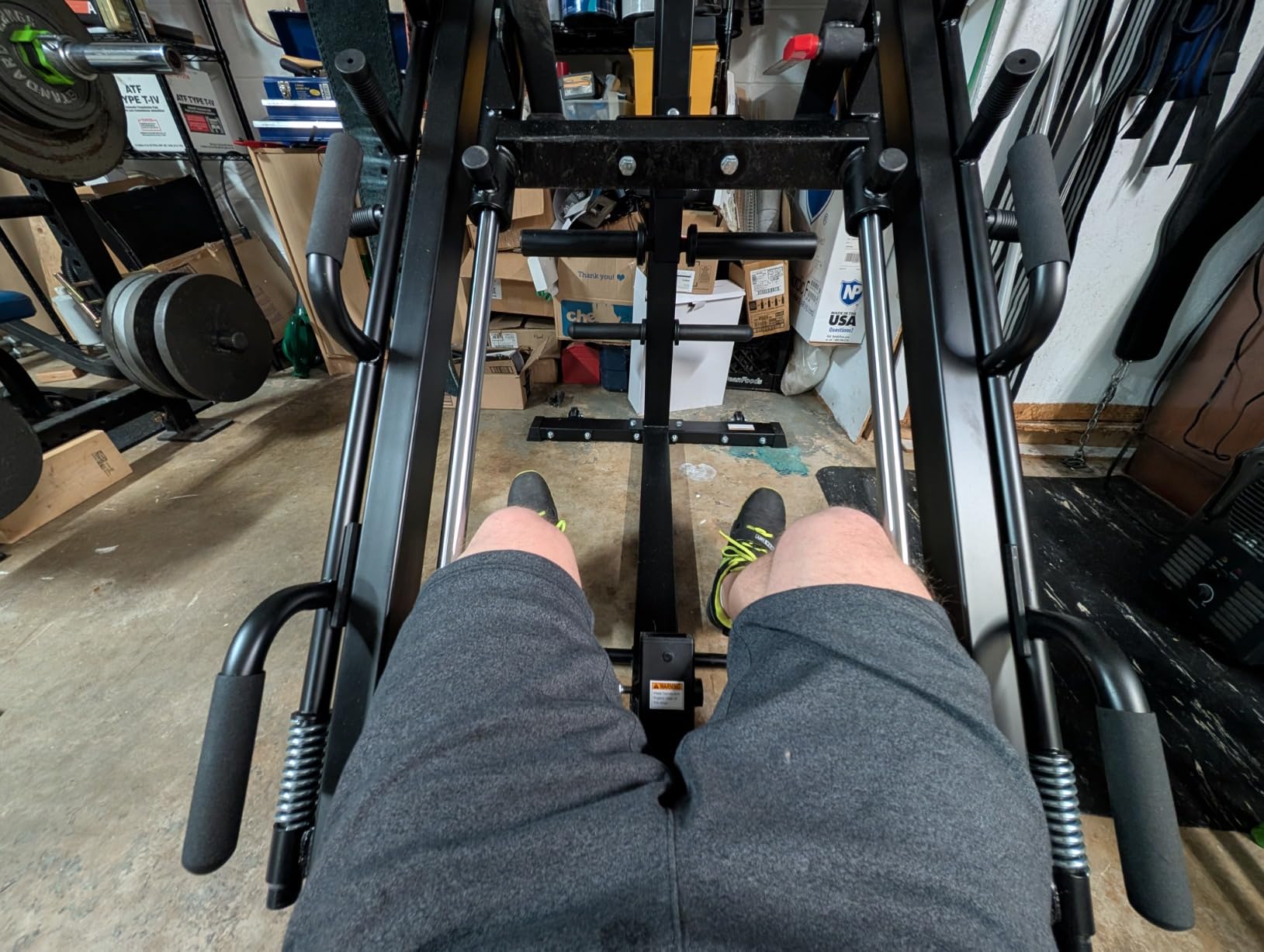 GMWD Leg Press Hack Squat Machine Combo, Leg Exercise Machine with Linear Bearing, 45-Degree Lower Body Special with Weight Storage for Quads, Hamstring, Glutes, Calves, Home Gym Leg Day Equipment customer photo 2