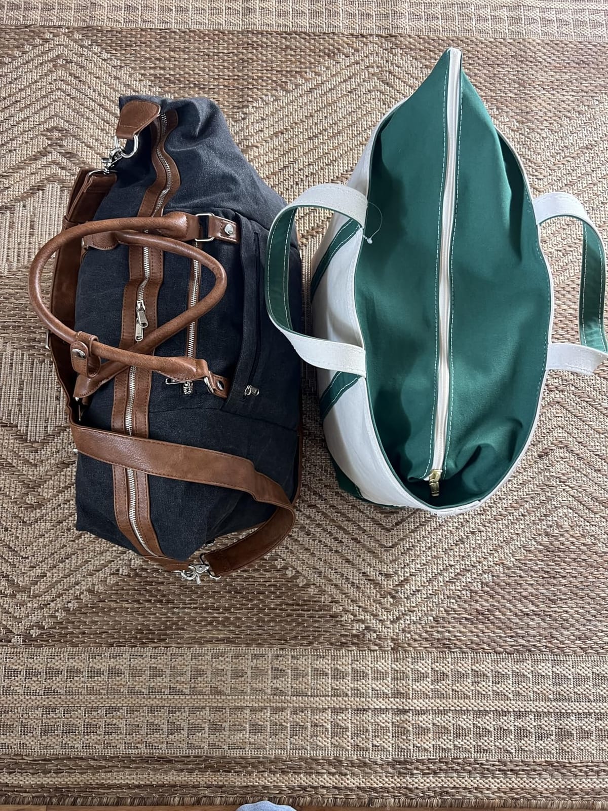 S-ZONE Weekender Bag for Men Canvas Duffle Overnight Travel Bag Army Green customer photo 2