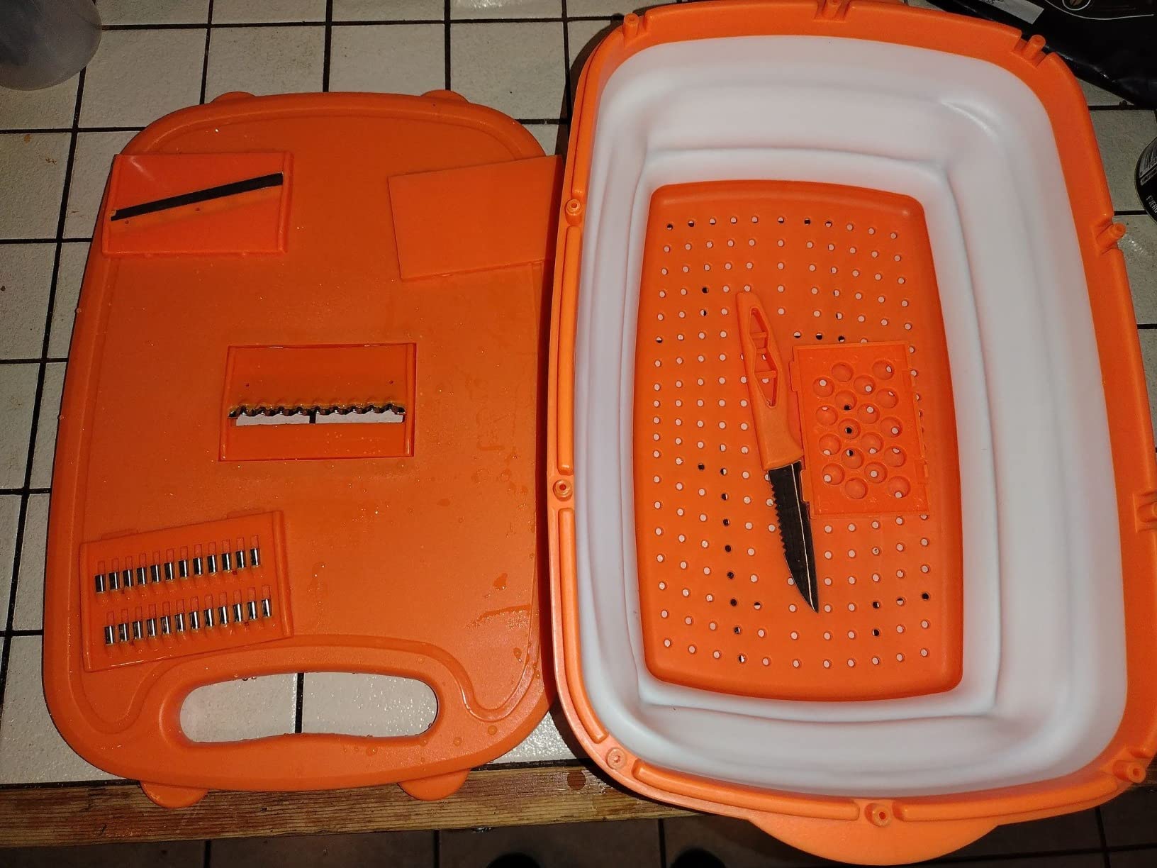 9-in-1 Collapsible Cutting Board with Colander Wash Basket Camping RV Gift | Multi Camping Cutting Board Kitchen Vegetable Washing Basket for Camper, BBQ Prep Tub, Camping Accessories for RV Campers customer photo 1