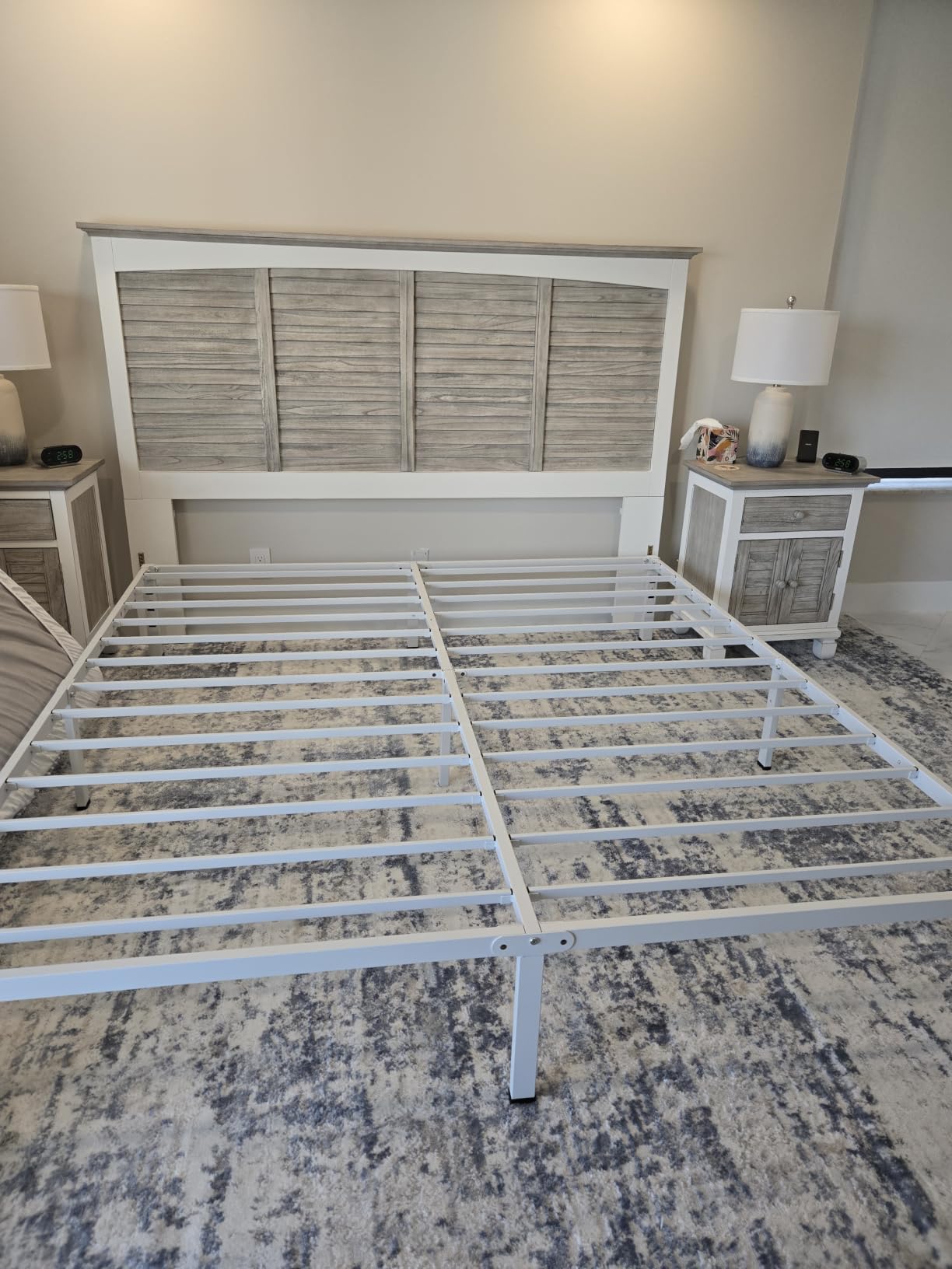 ROIL 14 Inch Full Bed Frame with Rounded Corner & 4 Mattress Baffles | Easy Assembly, Noise Free, 3500LBS Load Capacity, No Box Spring Needed, 12.4