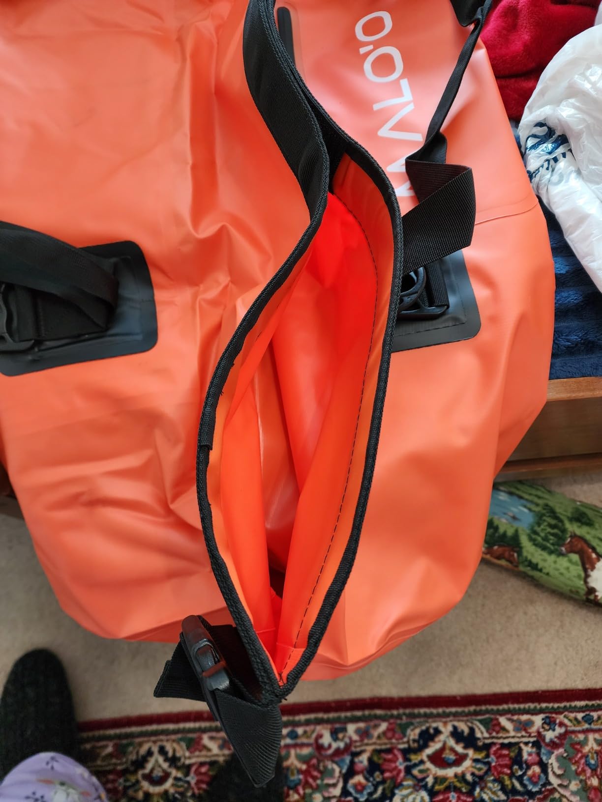 Malo’o Waterproof Dry Duffel, Heavy-Duty Roll Top Waterproof Gear Bag with Shoulder Strap & Molle Loops, Marine Duffel for Kayaking, Boating, Camping, Beach & Travel, Black, 100L customer photo 1