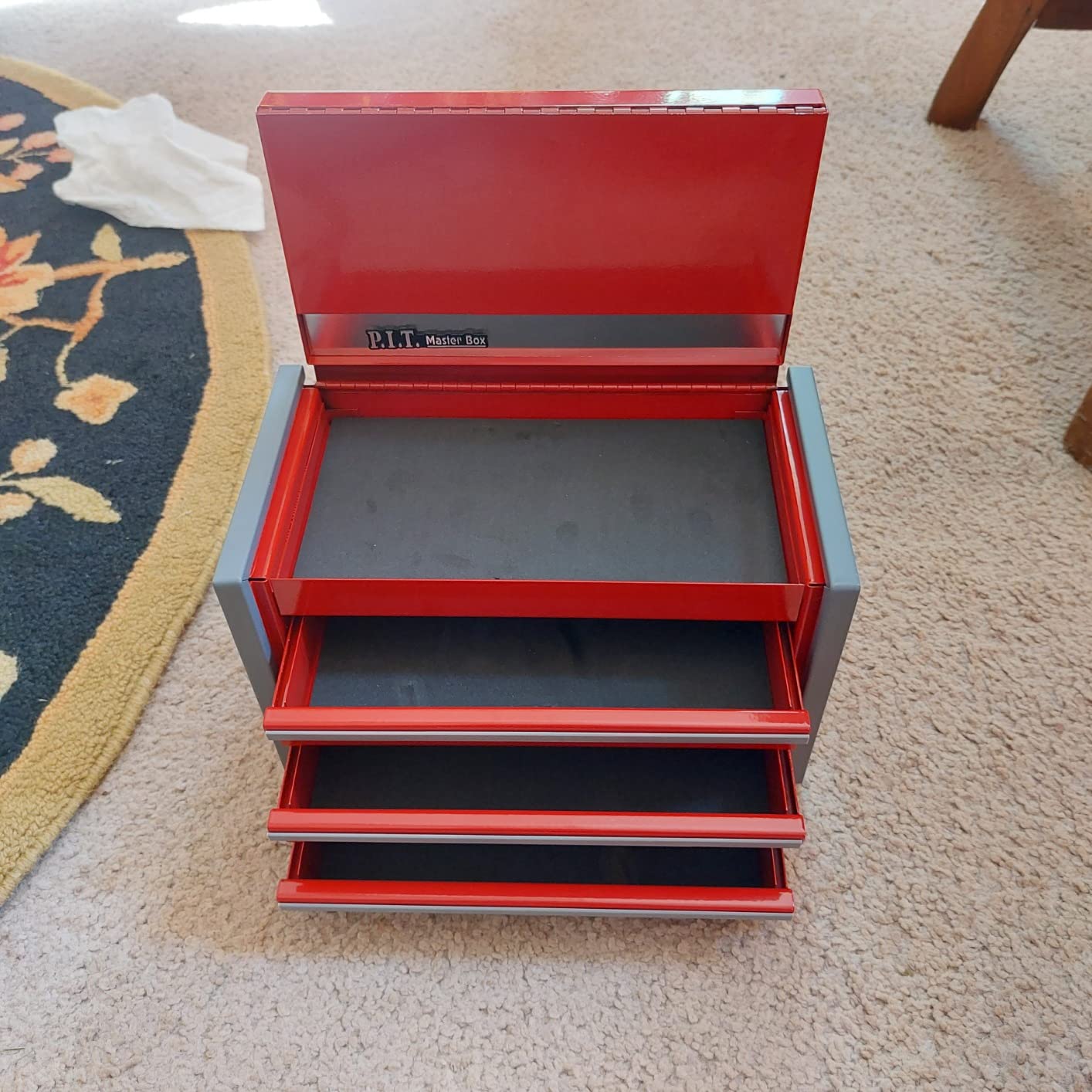 P.I.T. Mini Tool Box,Small Metal Toolbox Organizer with 5 Drawers,White customer photo 1