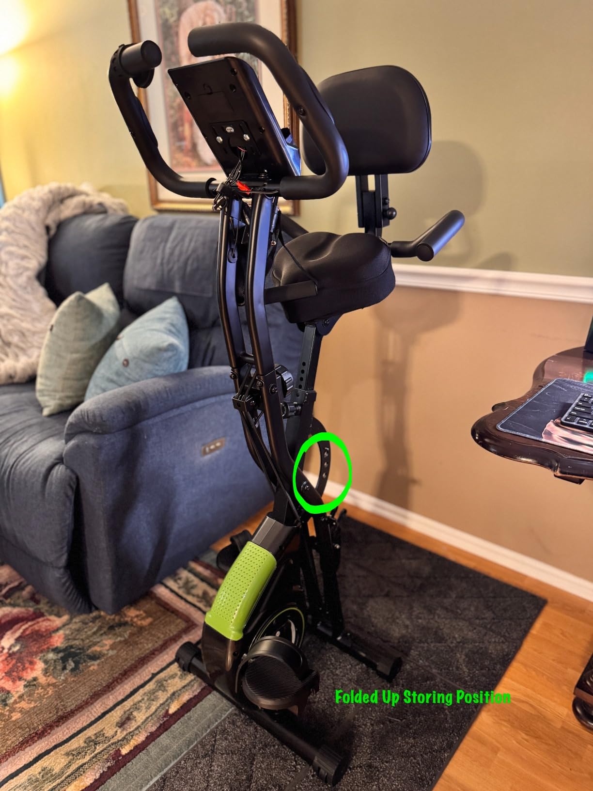 Caromix Folding Exercise Bike, 5 in 1 Stationary Bike with 16-Level Adjustable Magnetic Resistance, 330LB Capacity Indoor Workout Bike, Foldable Exercise Bike for Seniors and Adult customer photo 1