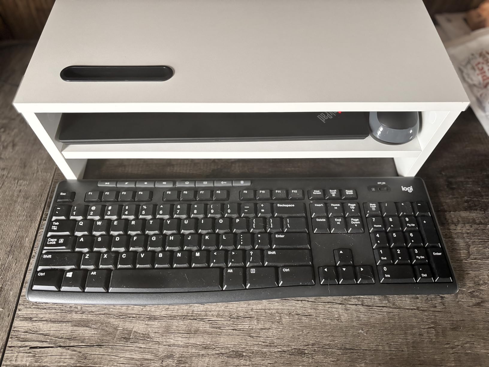 BONTEC Wooden Monitor Stand Riser for Desk, 2-Tier Computer Monitor Stand customer photo 1